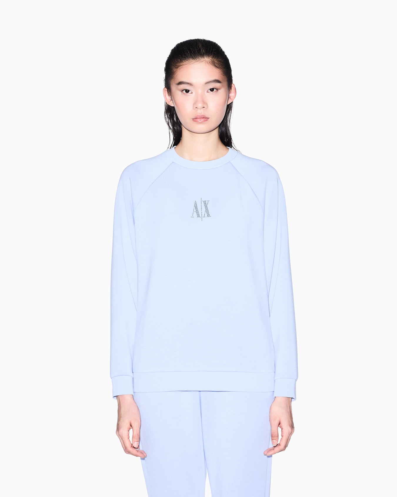 Sweatshirt in mixed fabric Slide 2