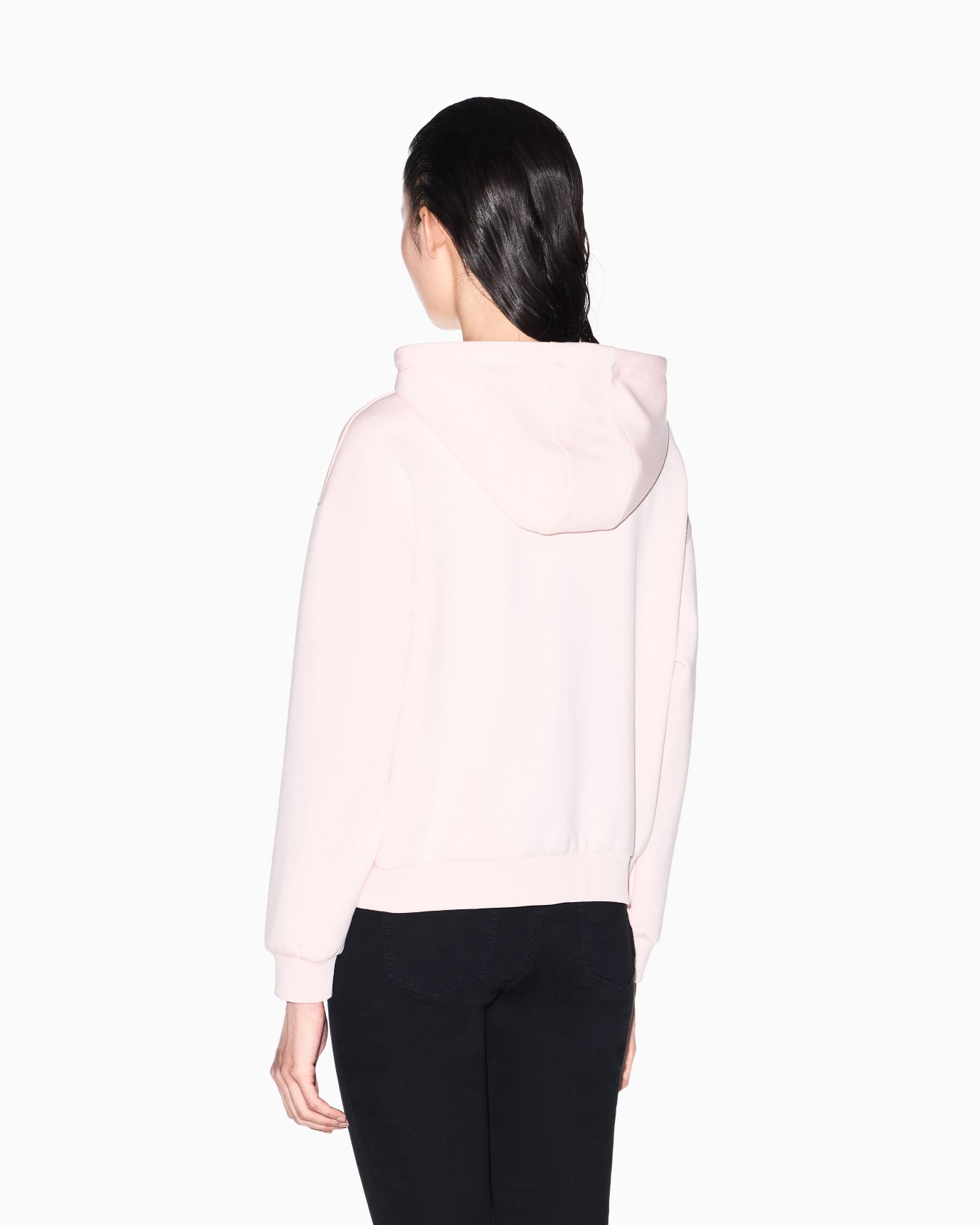 Felpa con cappuccio in scuba con logo lettering Slide 3