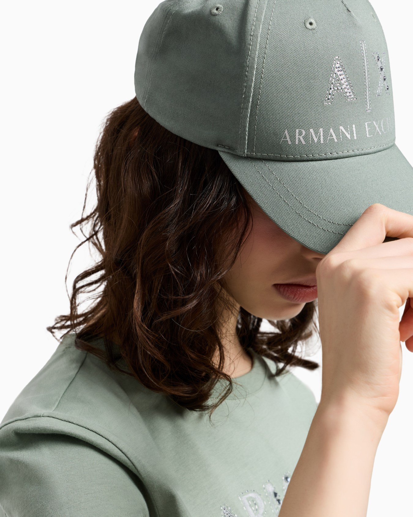 Visor hat with rhinestone logo Slide 2