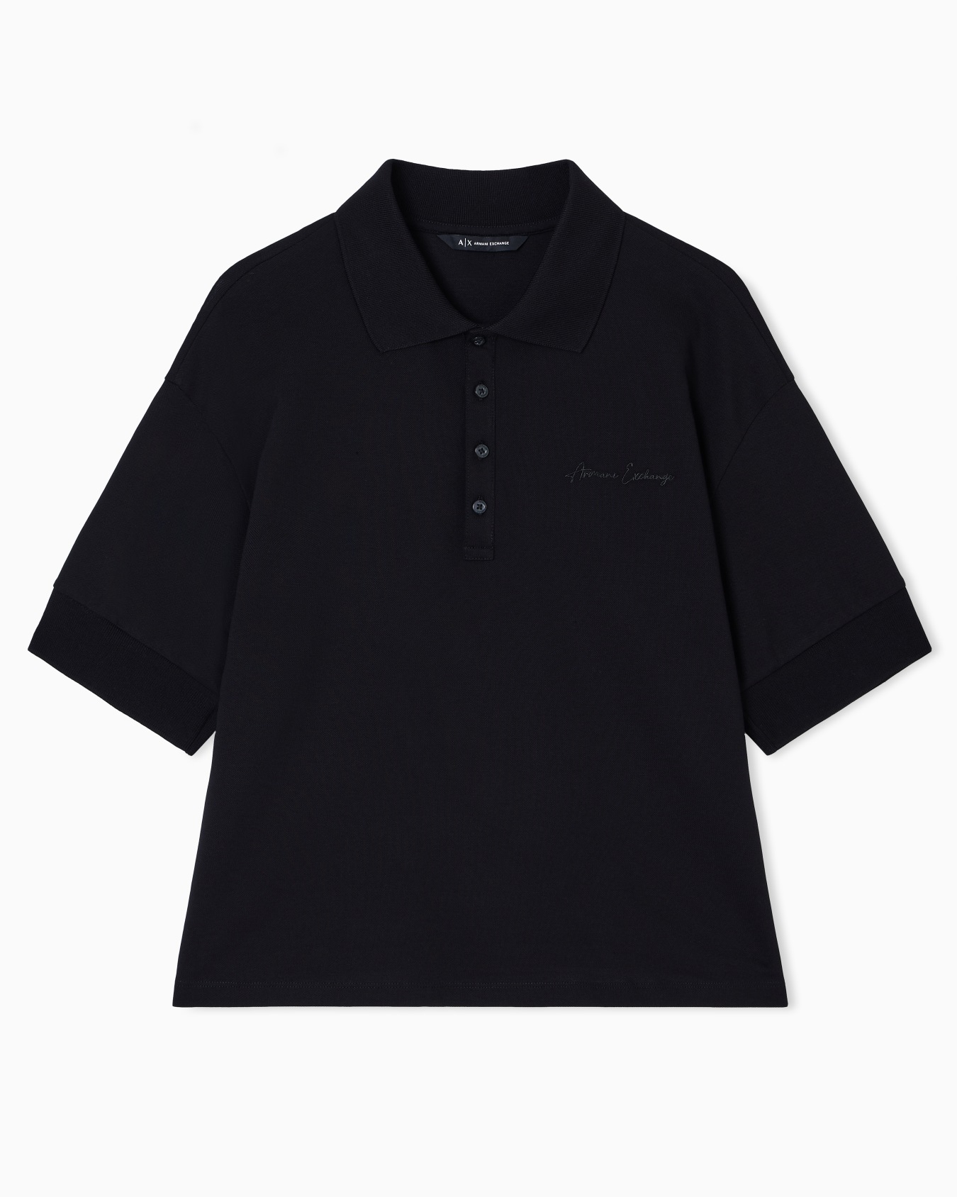 Stretch pique polo shirt with logo Slide 0