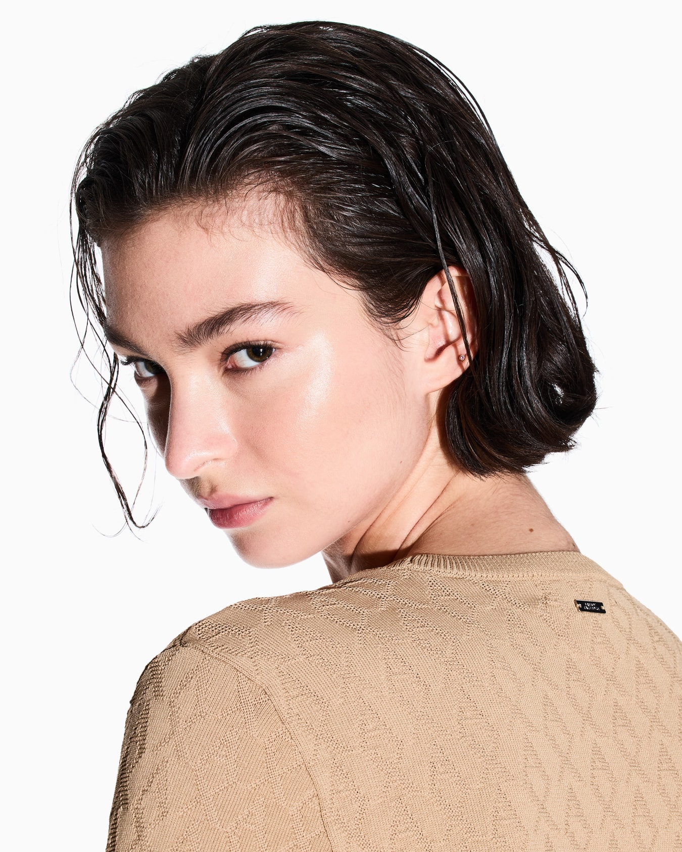 Sweater with allover jacquard logo Slide 4