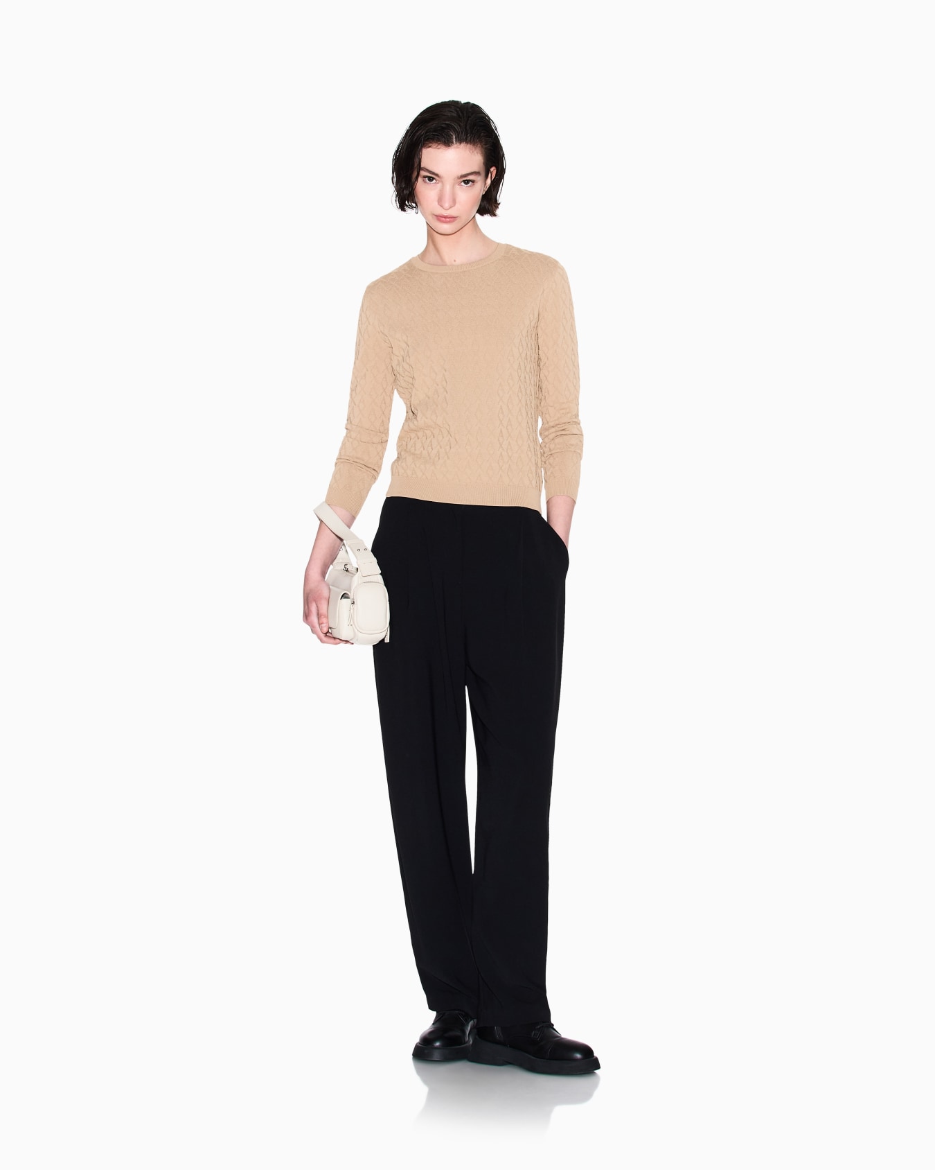Sweater with allover jacquard logo Slide 1
