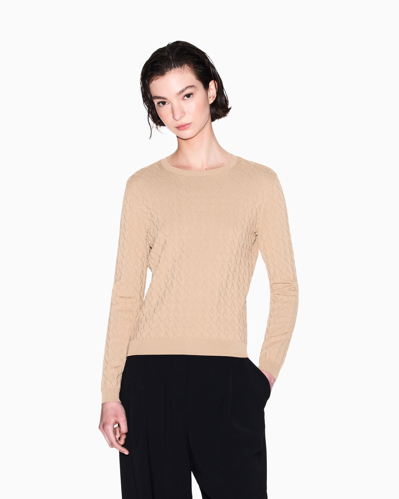Sweater with allover jacquard logo Slide 3