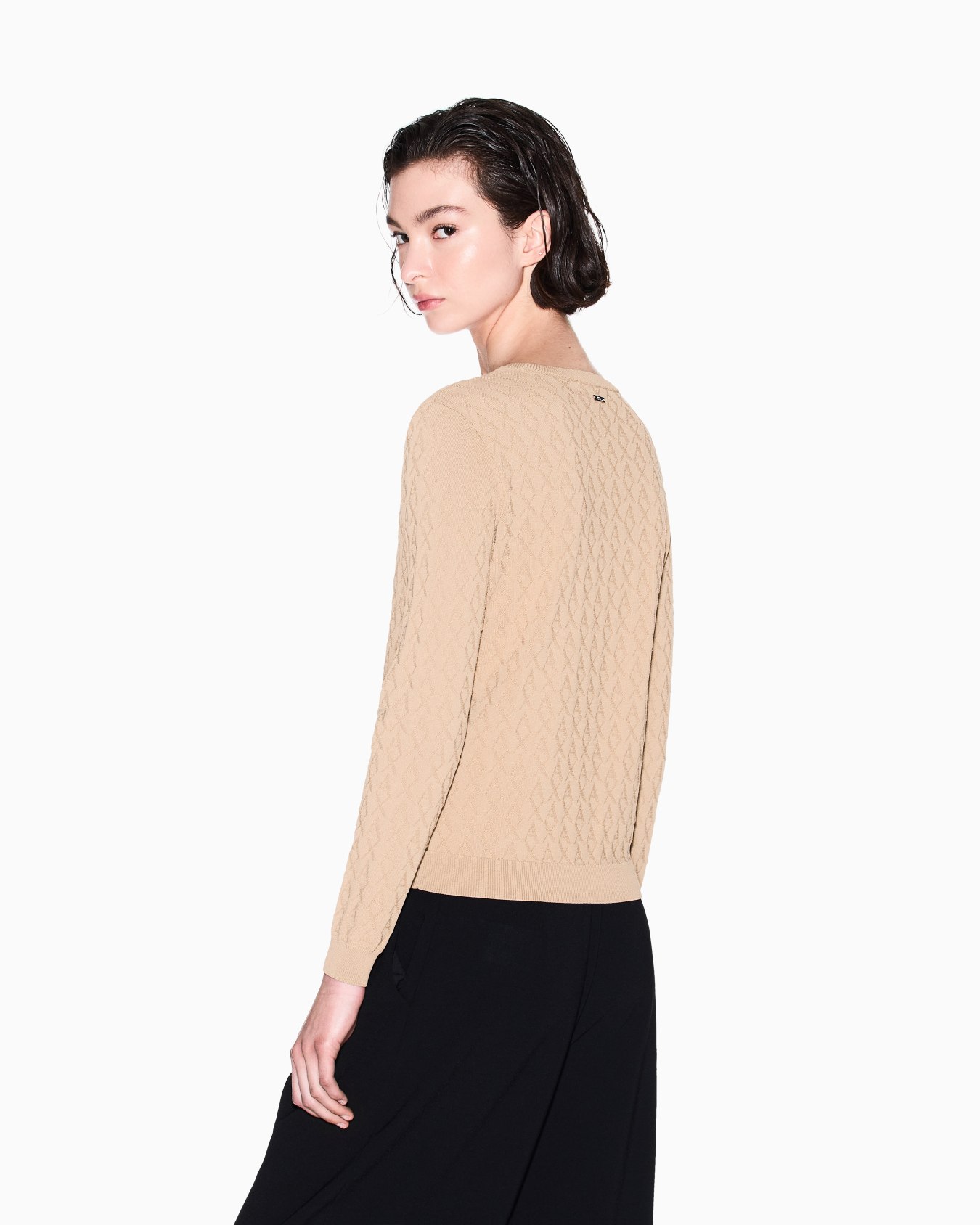Sweater with allover jacquard logo Slide 2