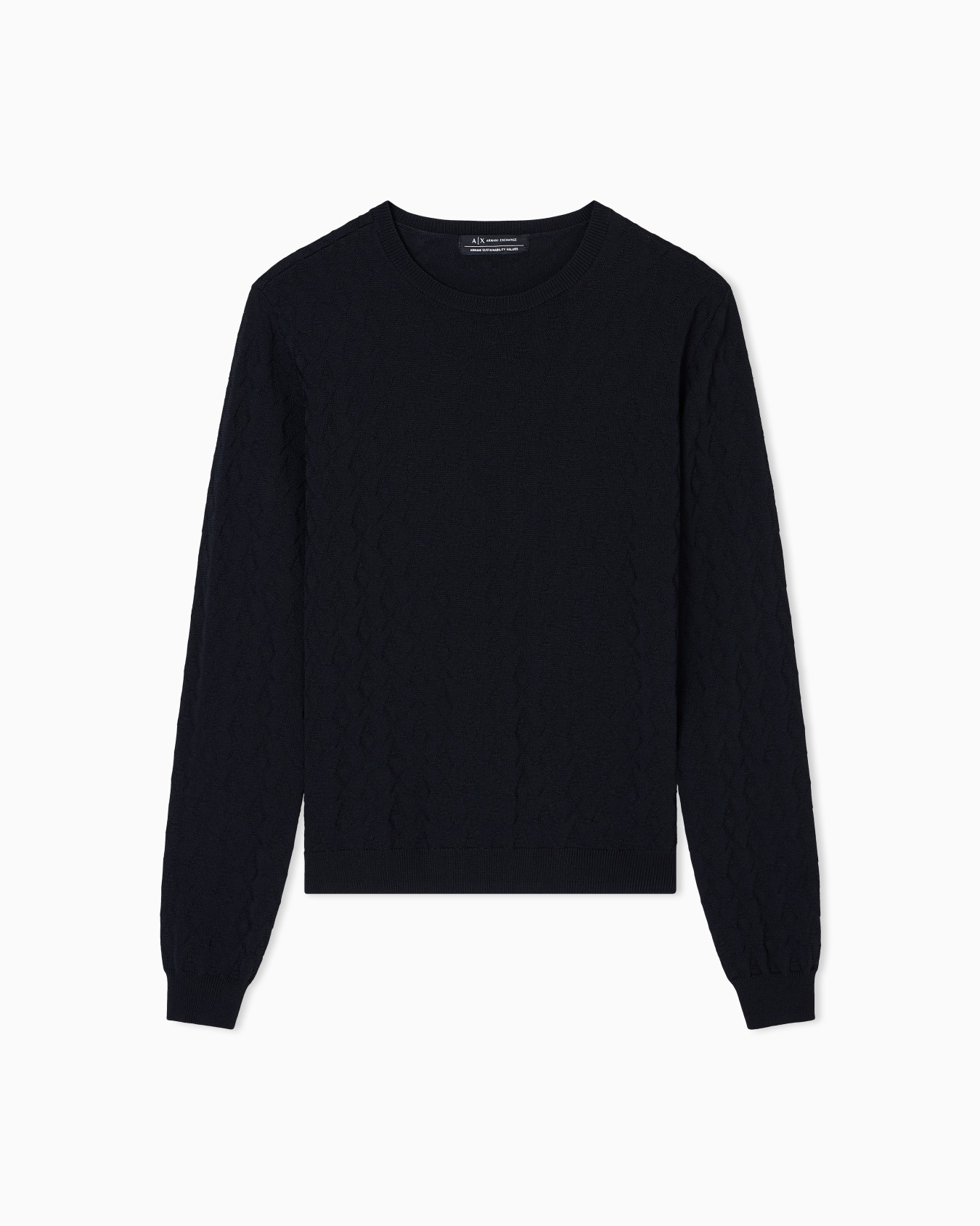 オールオーバーロゴ　ラウンドネックニットプルオーバー スライドする 0