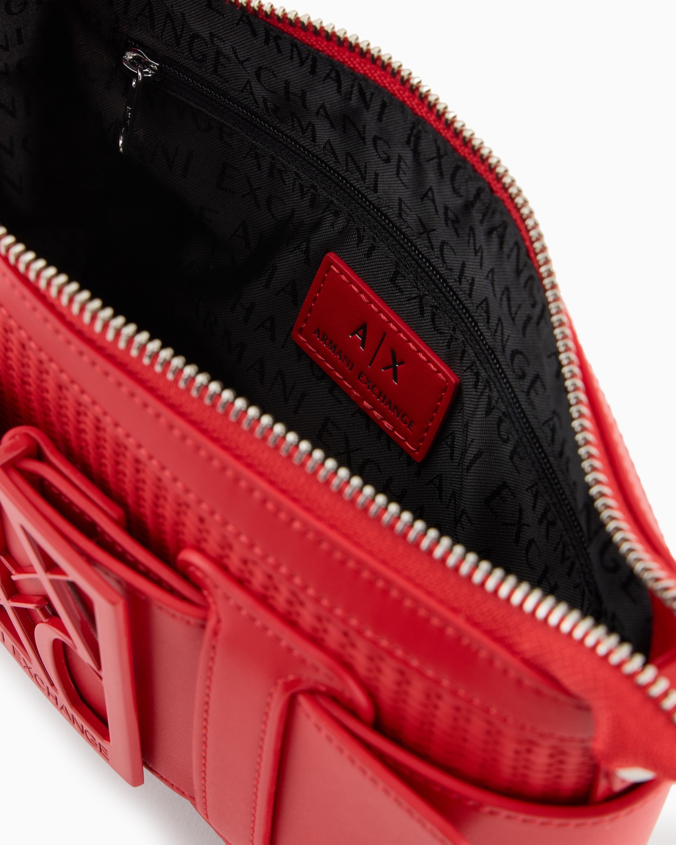 Woven fabric shoulder bag with logo Slide 3
