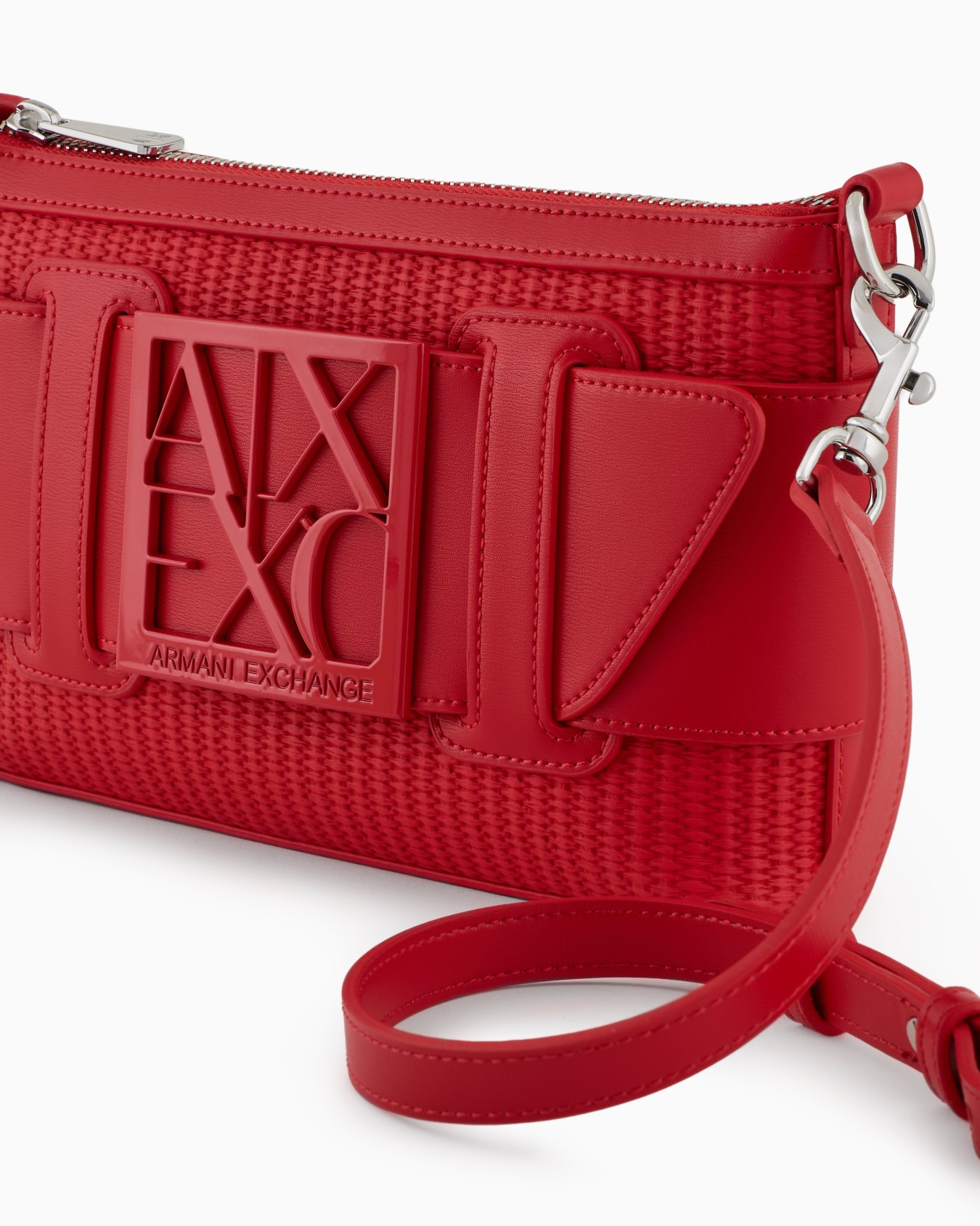 Woven fabric shoulder bag with logo Slide 4