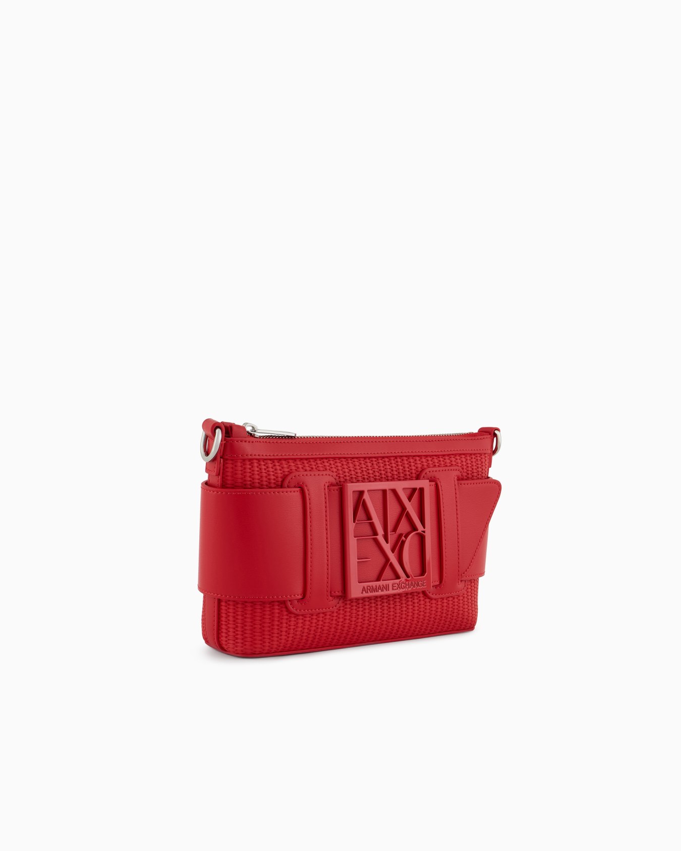 Woven fabric shoulder bag with logo Slide 1