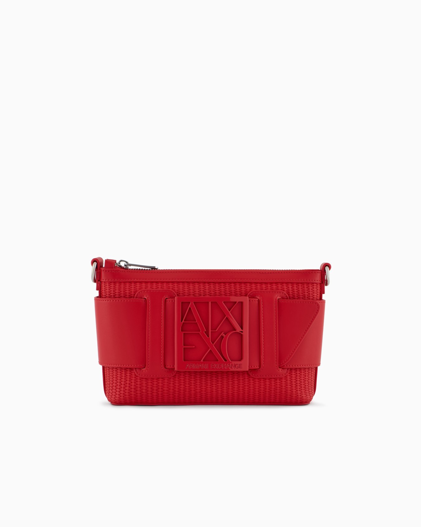 Woven fabric shoulder bag with logo Slide 0