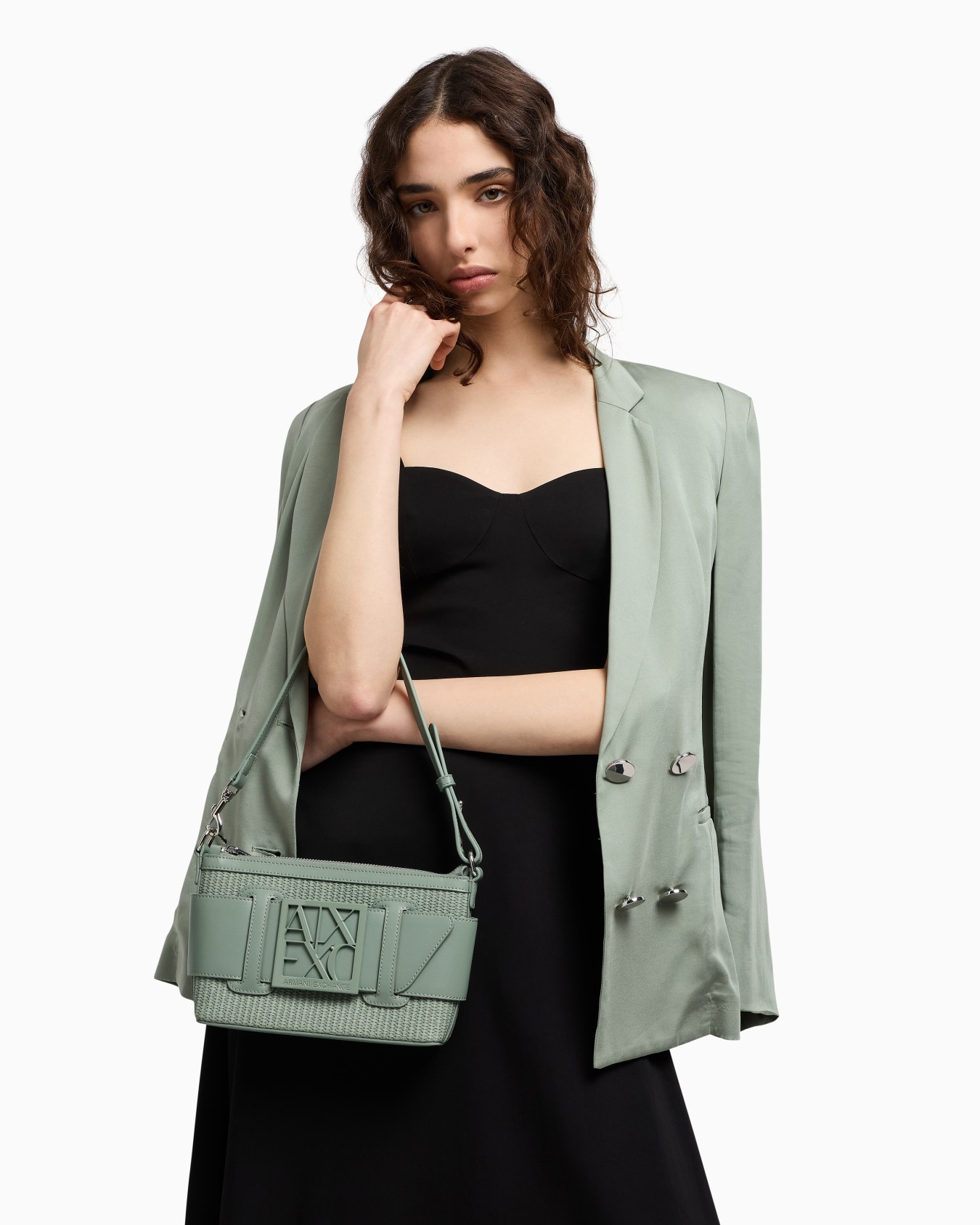 Woven fabric shoulder bag with logo Diapositiva 5