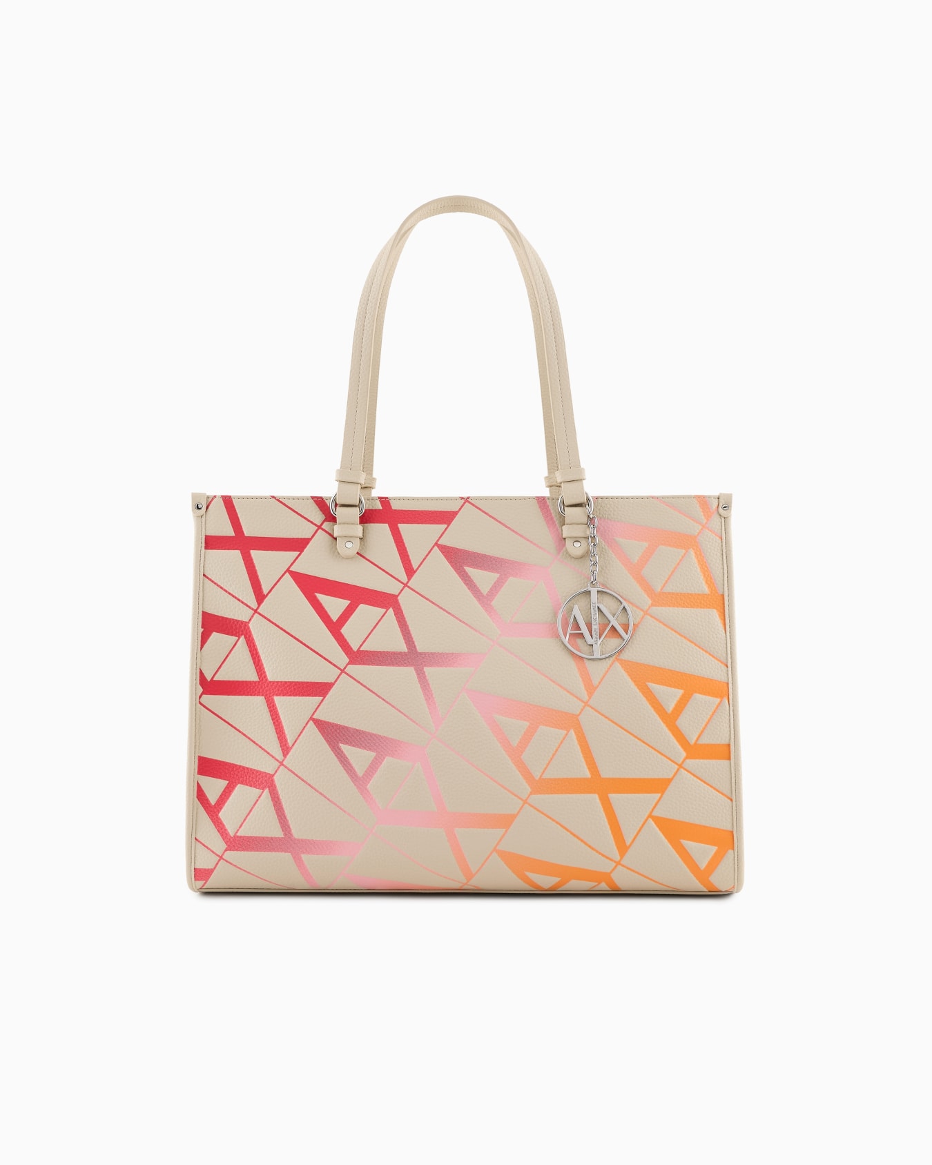 Shopper bag with multicolor allover logo Slide 0