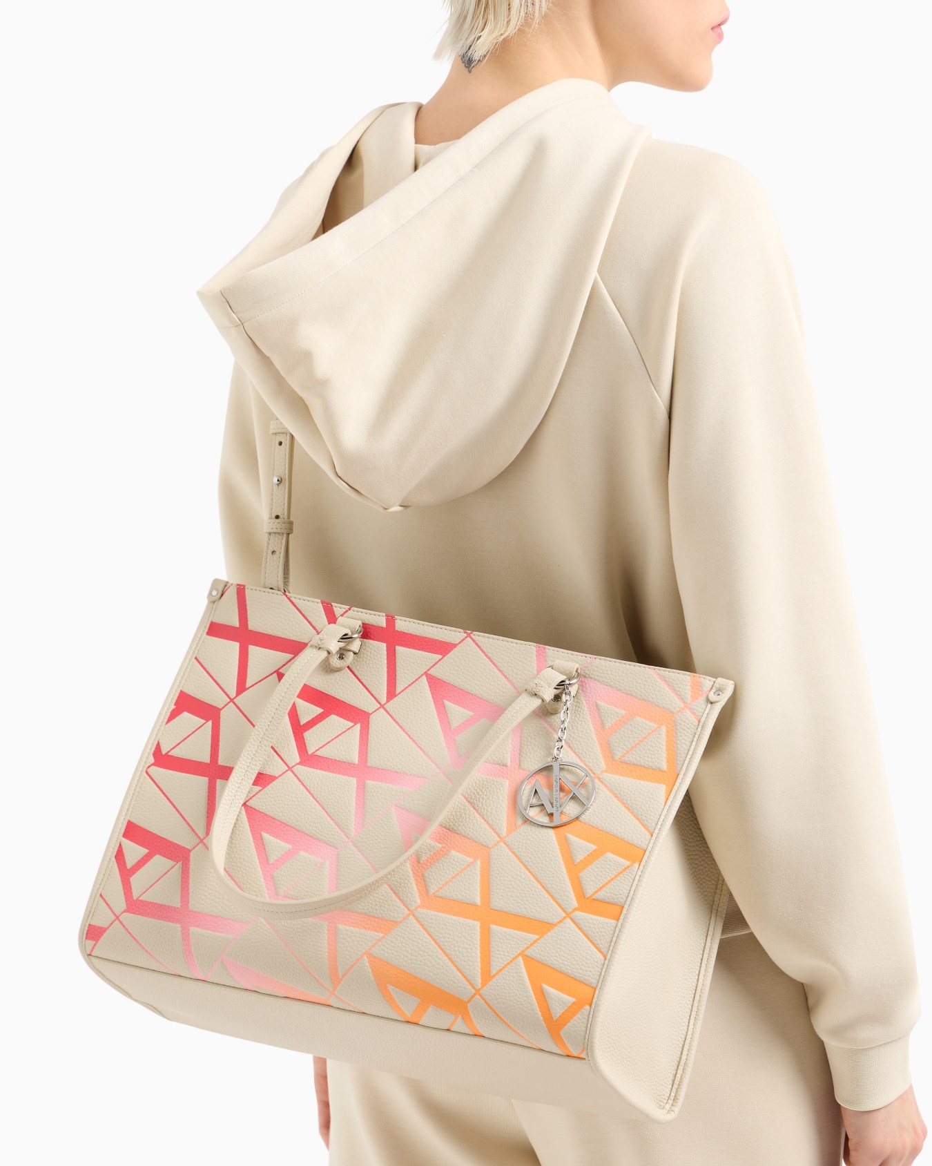 Shopper bag with multicolor allover logo Slide 6