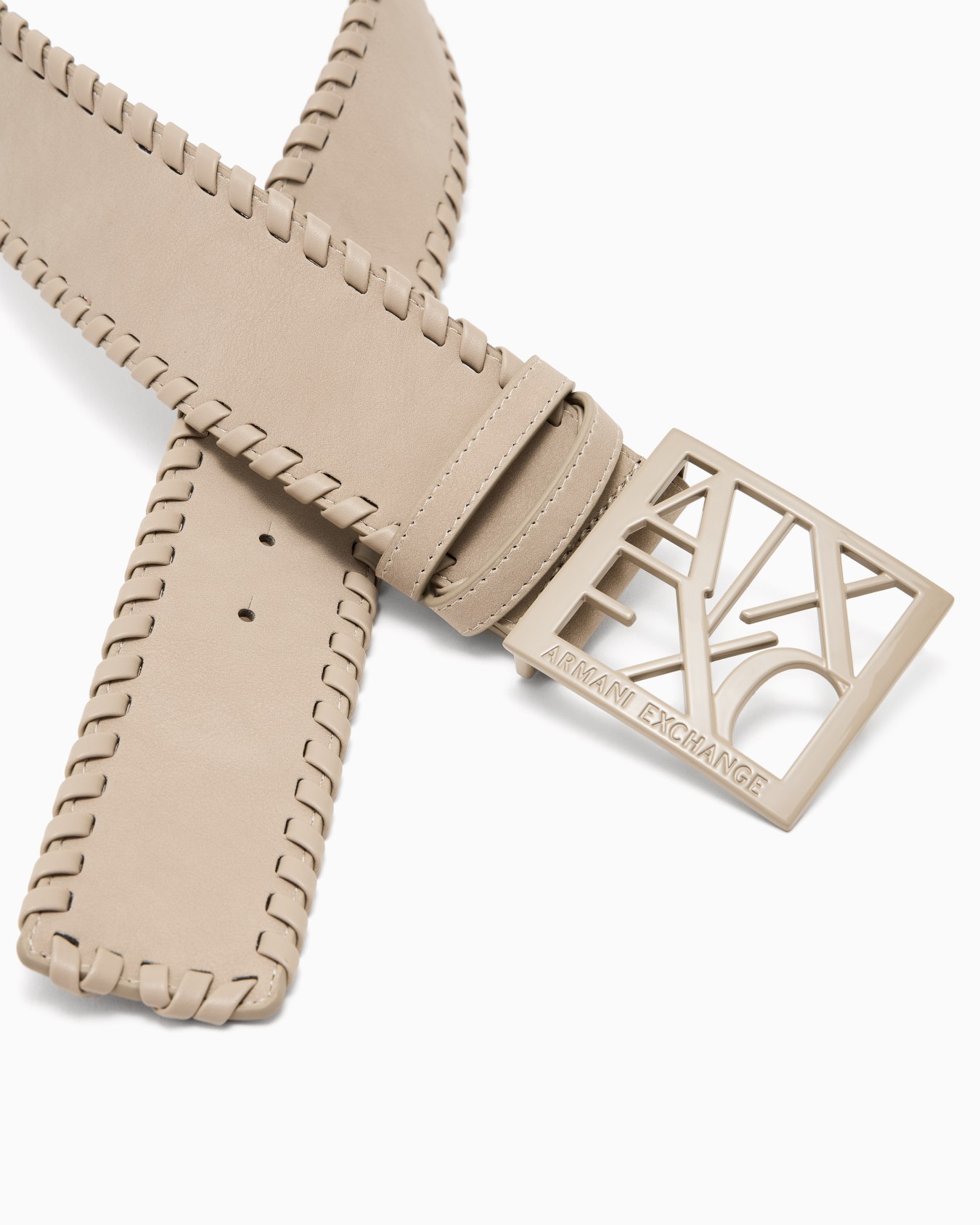 Suede belt with logo Slide 1
