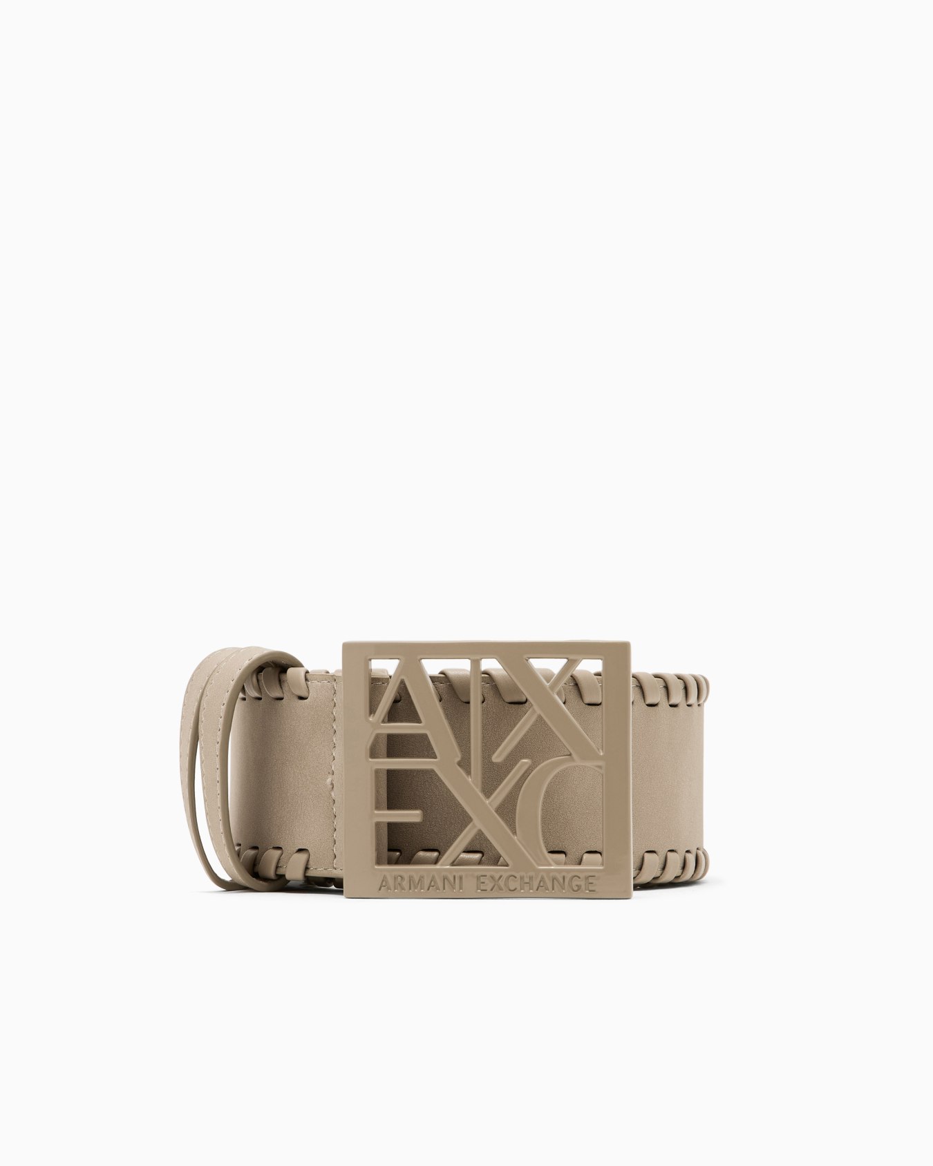 Suede belt with logo Slide 0