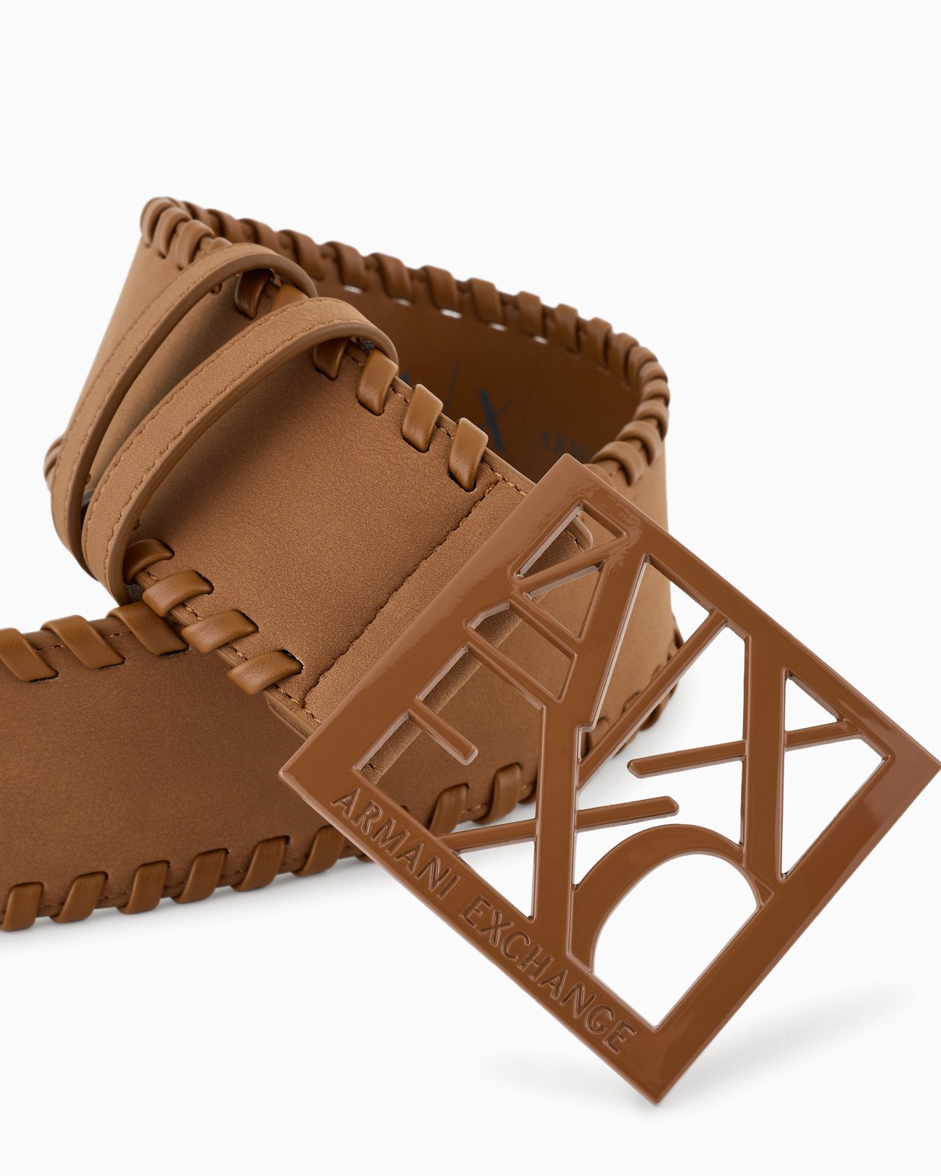 Suede belt with logo Slide 1