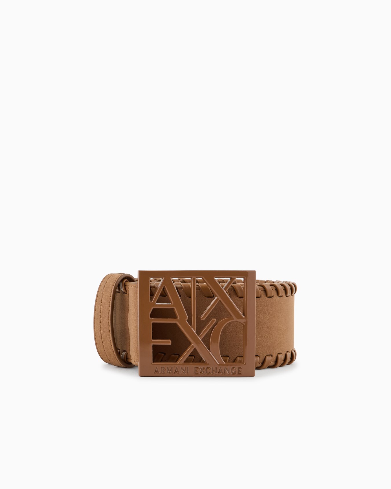 Suede belt with logo Slide 0