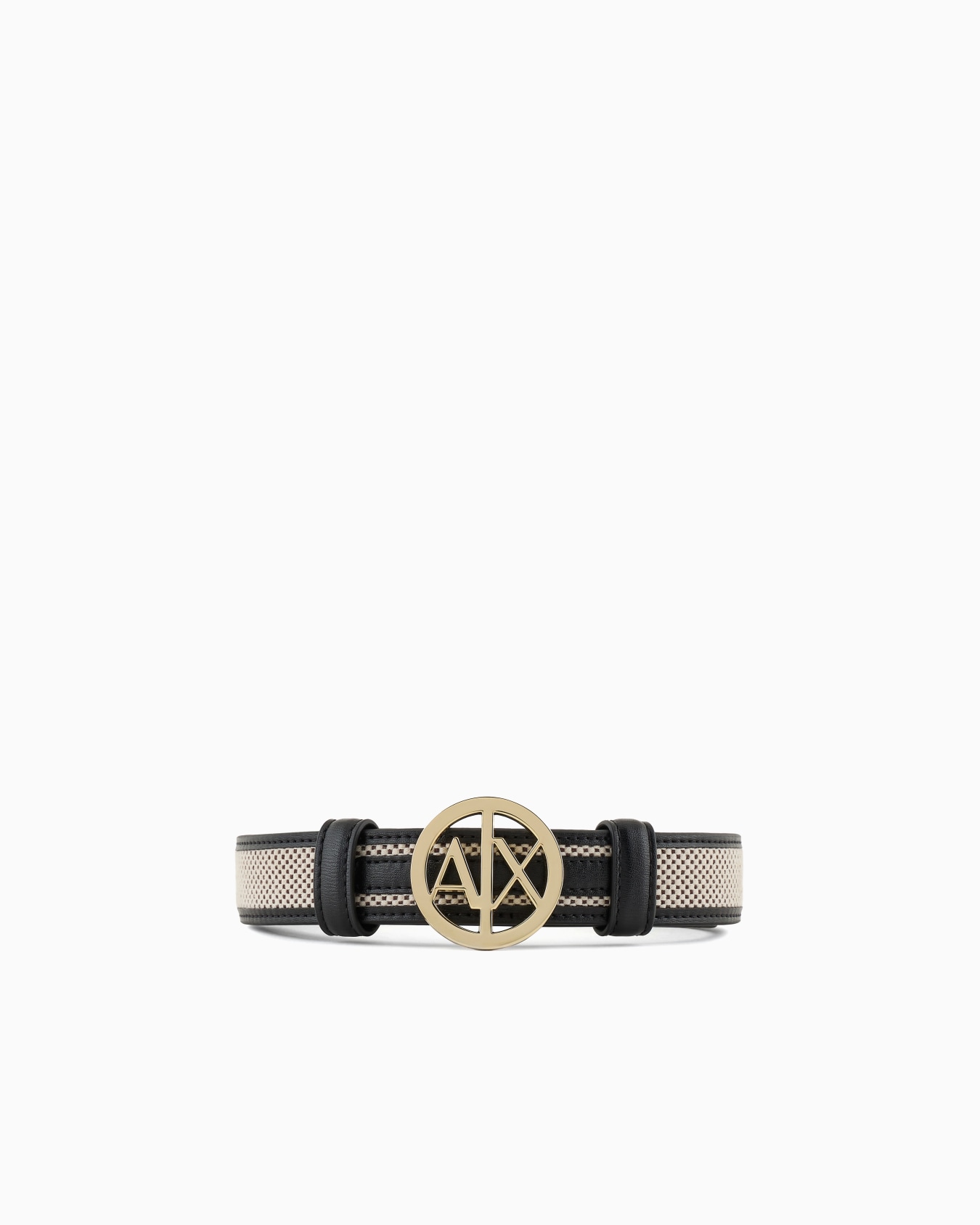 Belt with gold round logo Slide 0