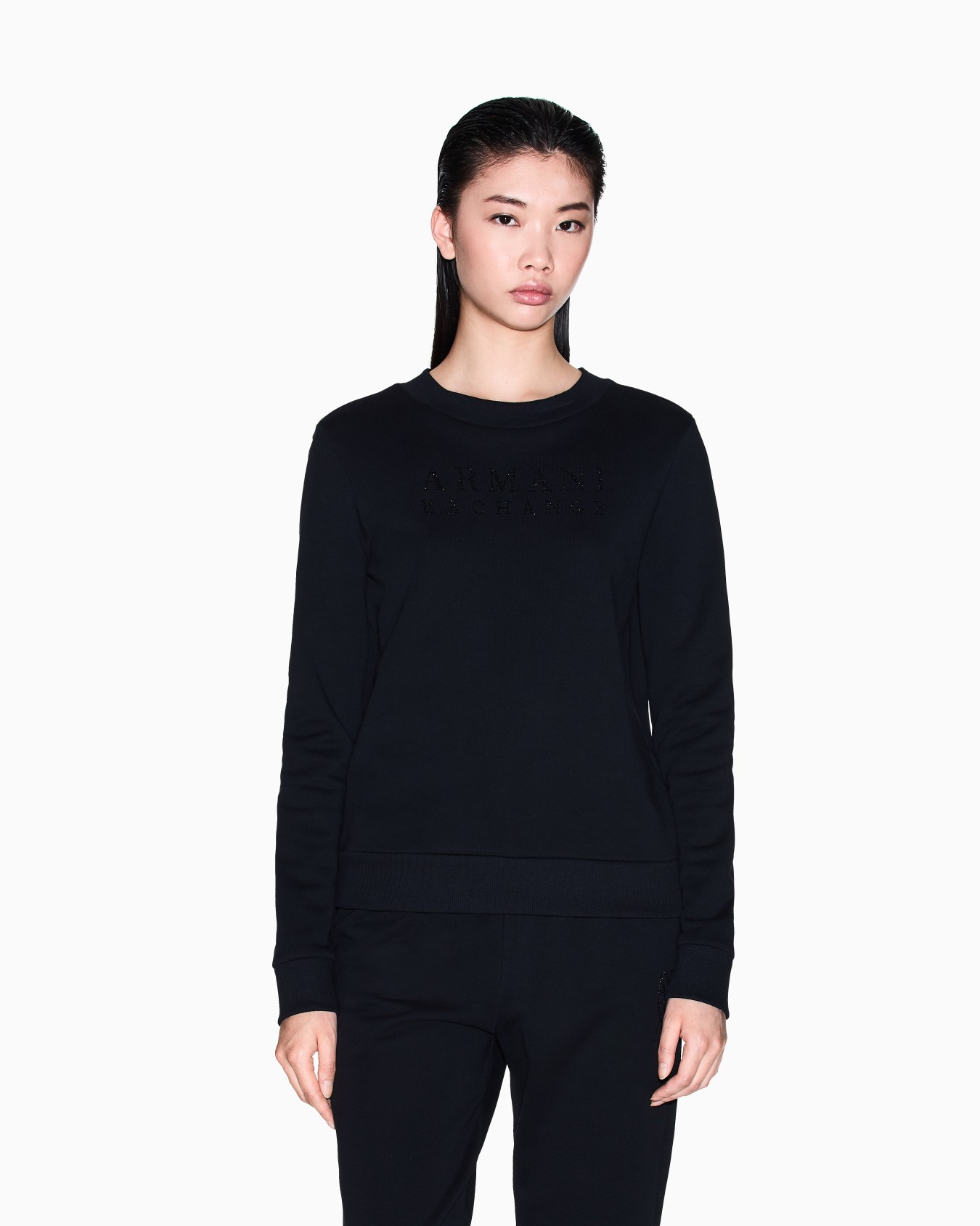 TONE ON TONE LOGO LETTERING CREWNECK SWEATSHIRT Slide 1