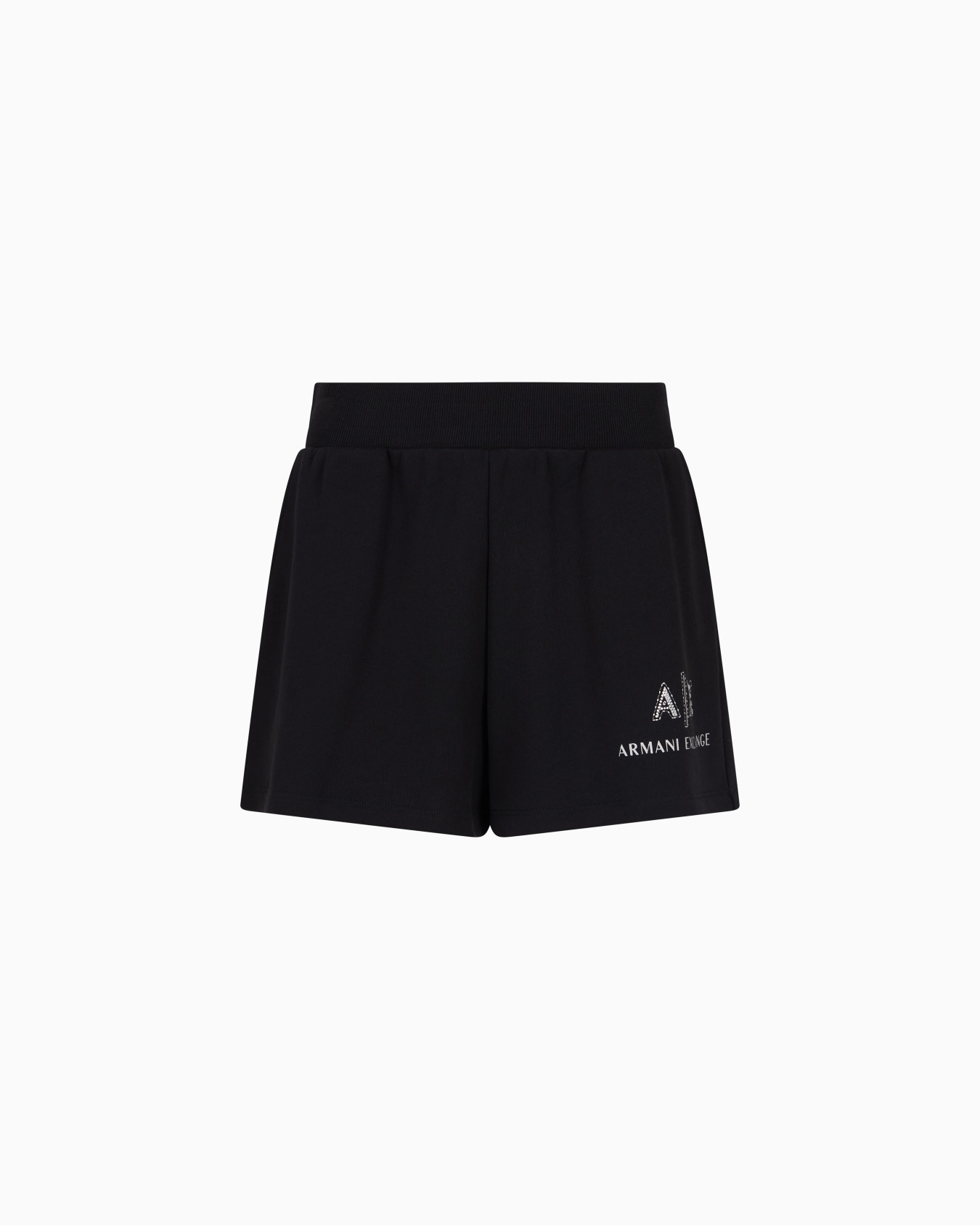 Sweatshirt shorts with logo and rhinestones Slide 0