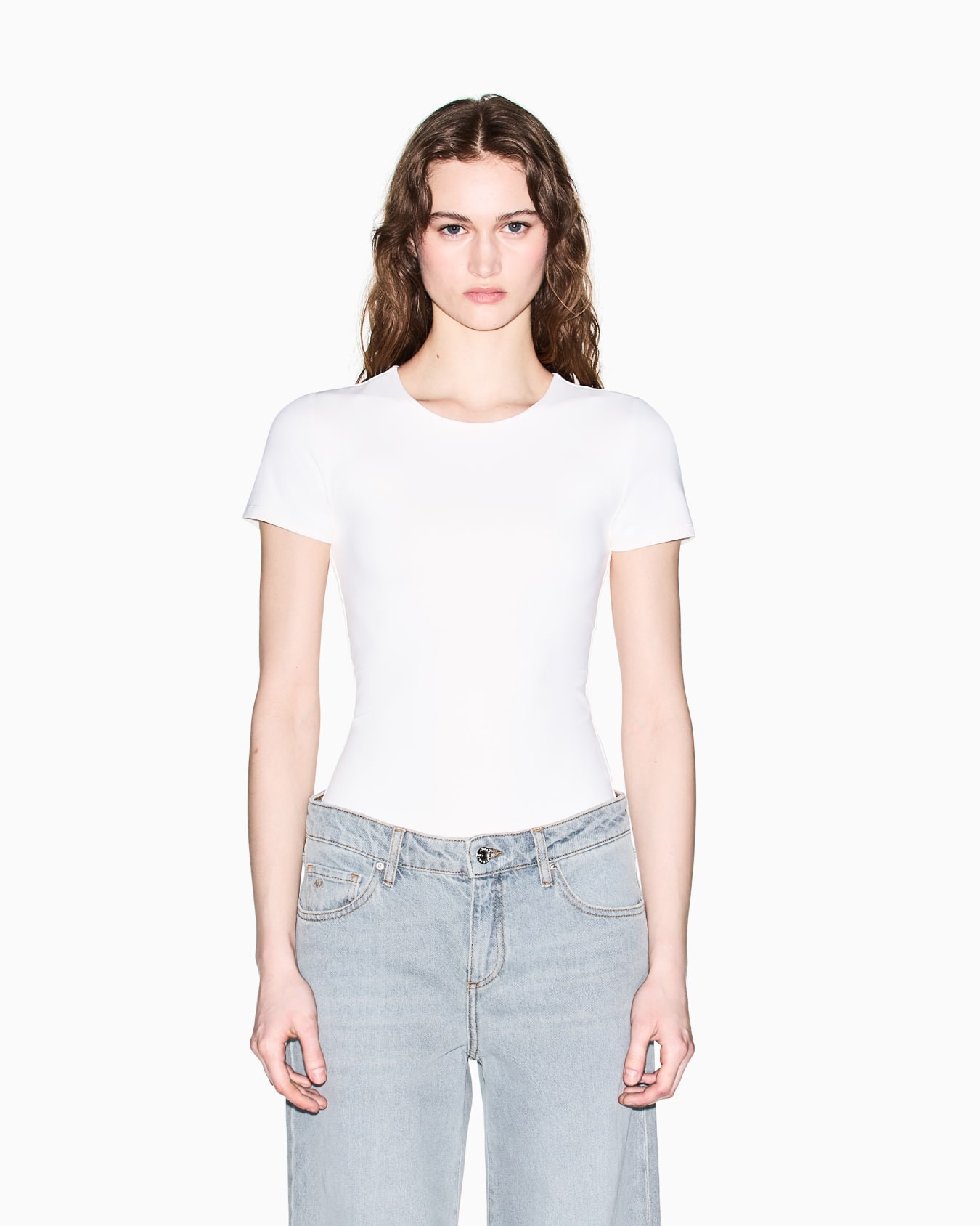 Slim fit T-shirt in technical fabric Slide 3