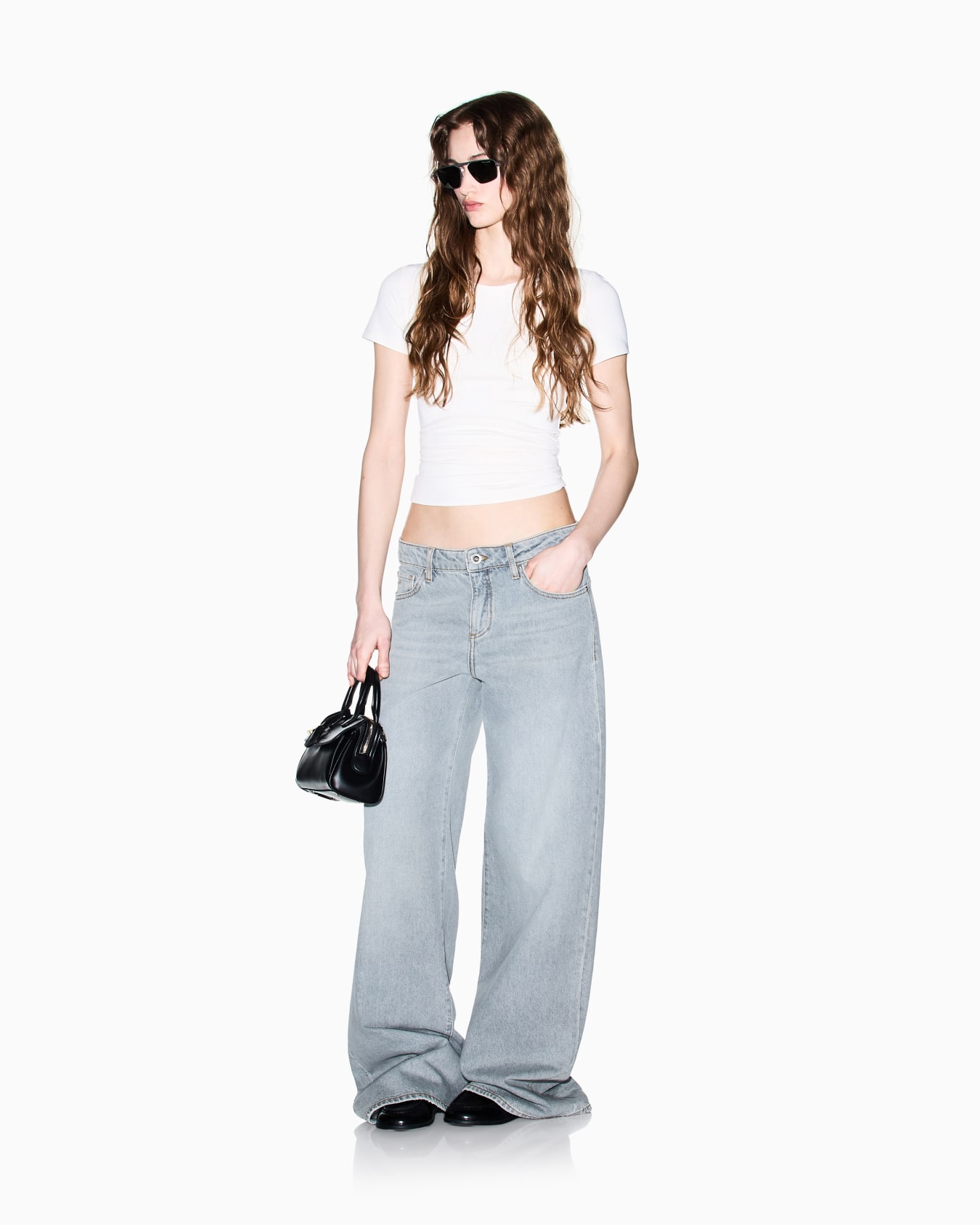 Slim Fit T-Shirt in Stretch Nylon Jersey Slide 1