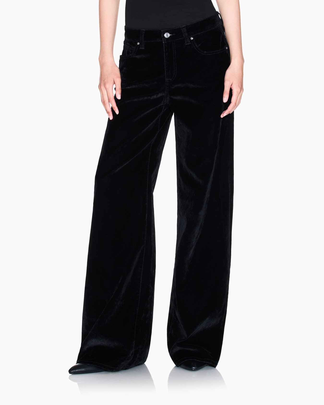 Stonewashed denim wide-leg jeans Slide 3