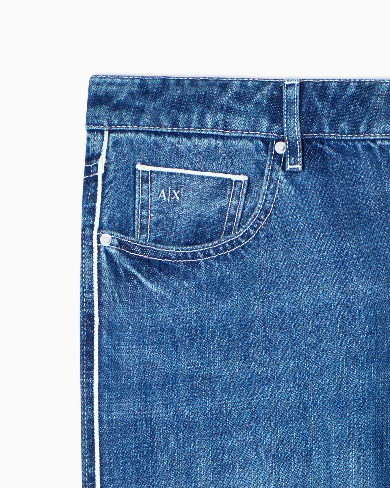 Loose Fit Rigid Blue Denim Jeans 13oz Diapositiva 3