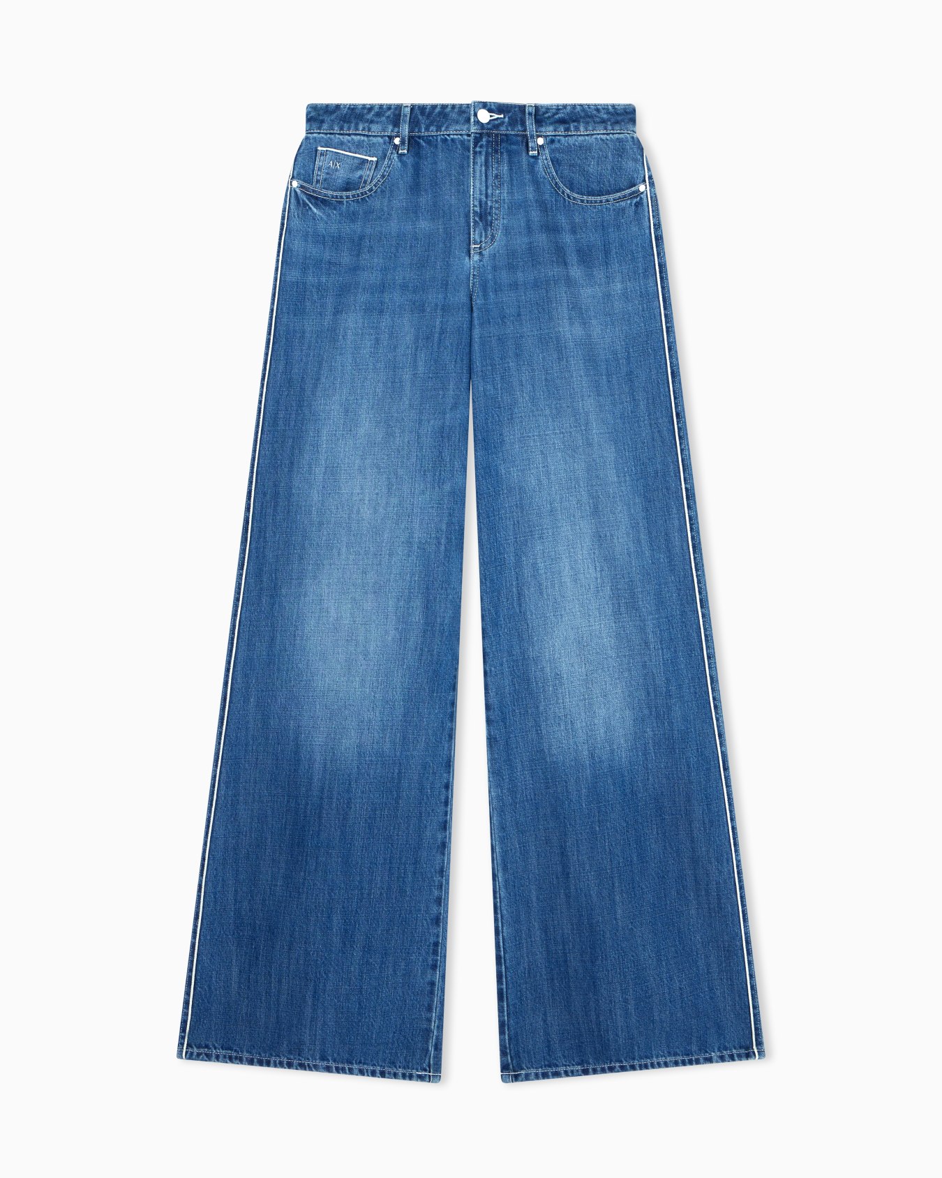 Loose Fit Rigid Blue Denim Jeans 13oz Diapositiva 0