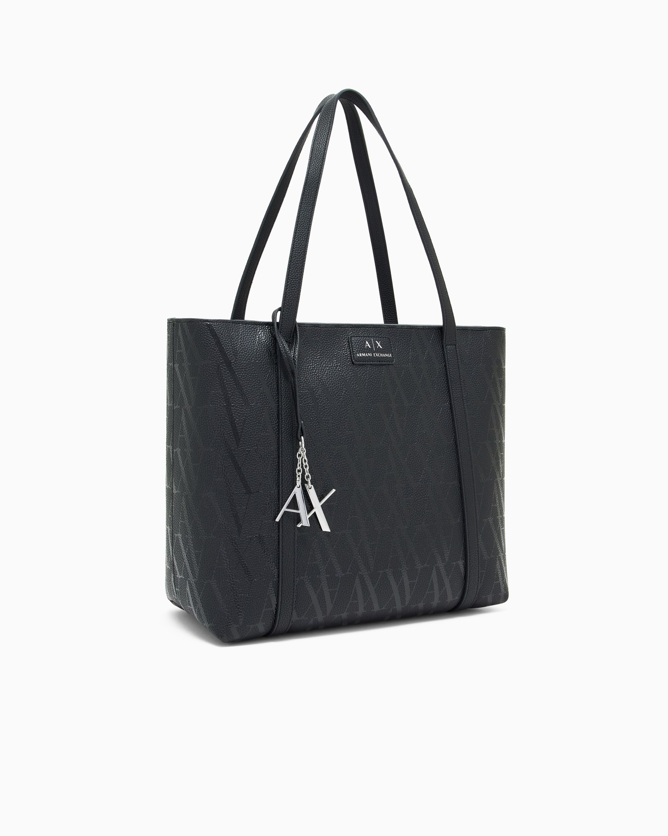 Shopper bag with allover logo and charm Slide 1