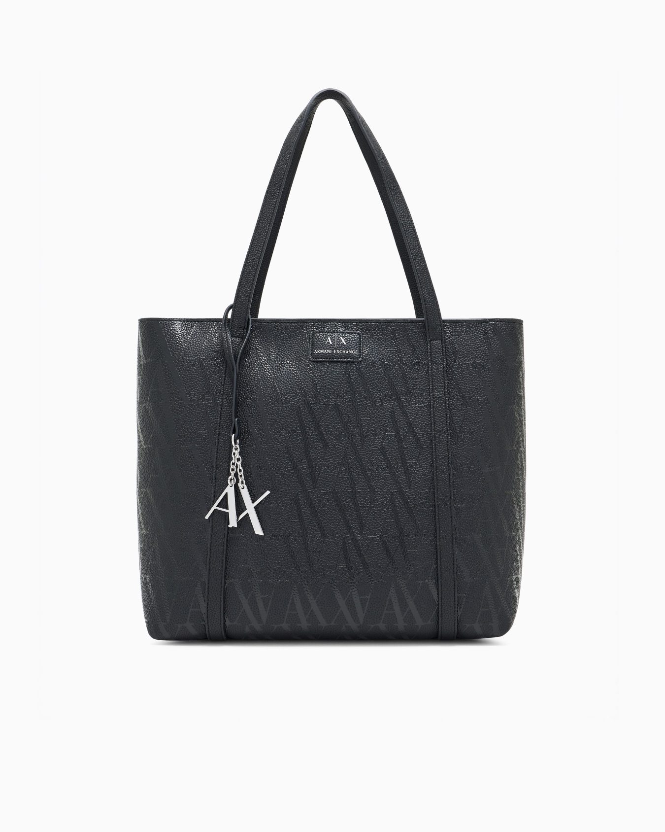 Shopper bag with allover logo and charm Slide 0