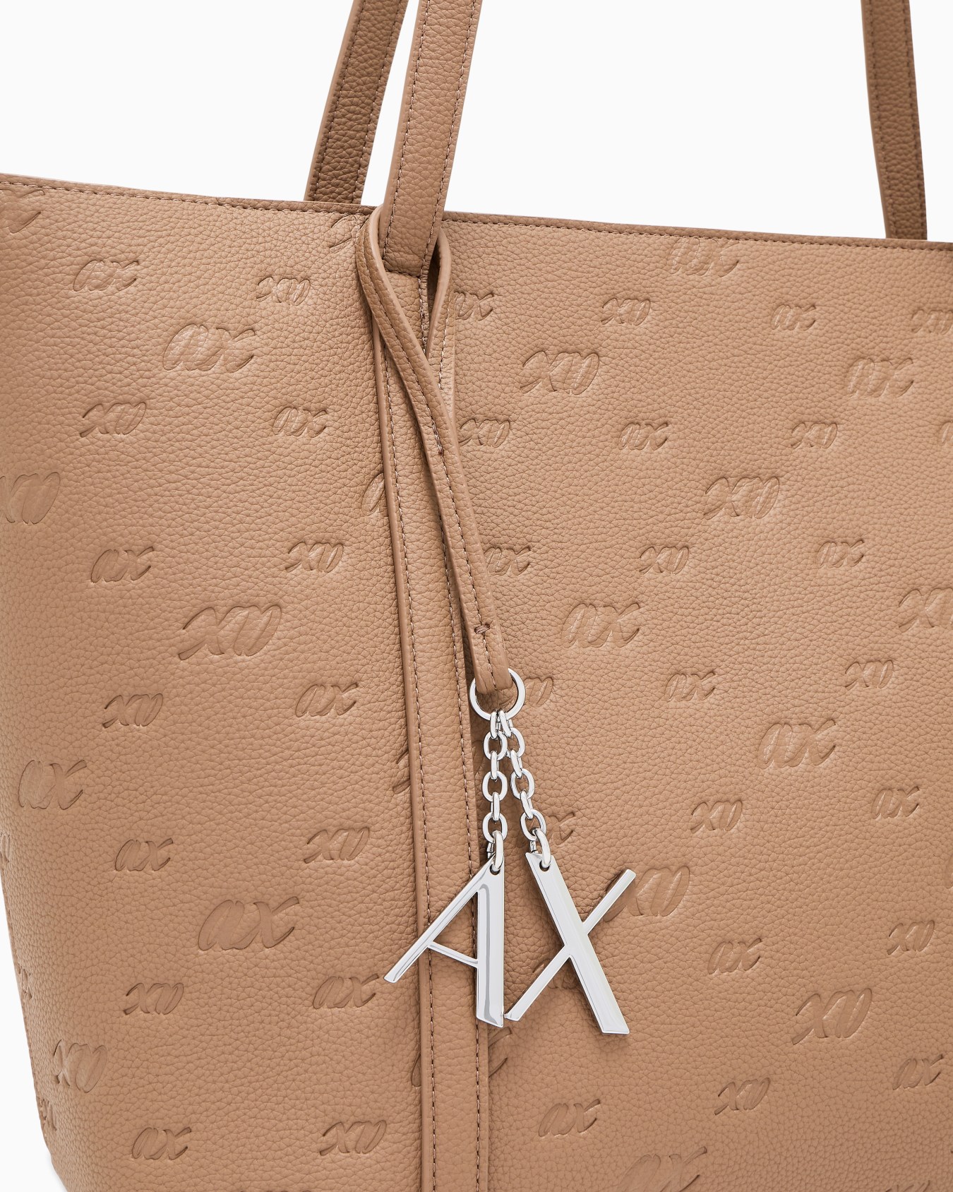 Bolso shopping con logotipo en relieve y colgante de metal Diapositiva 4