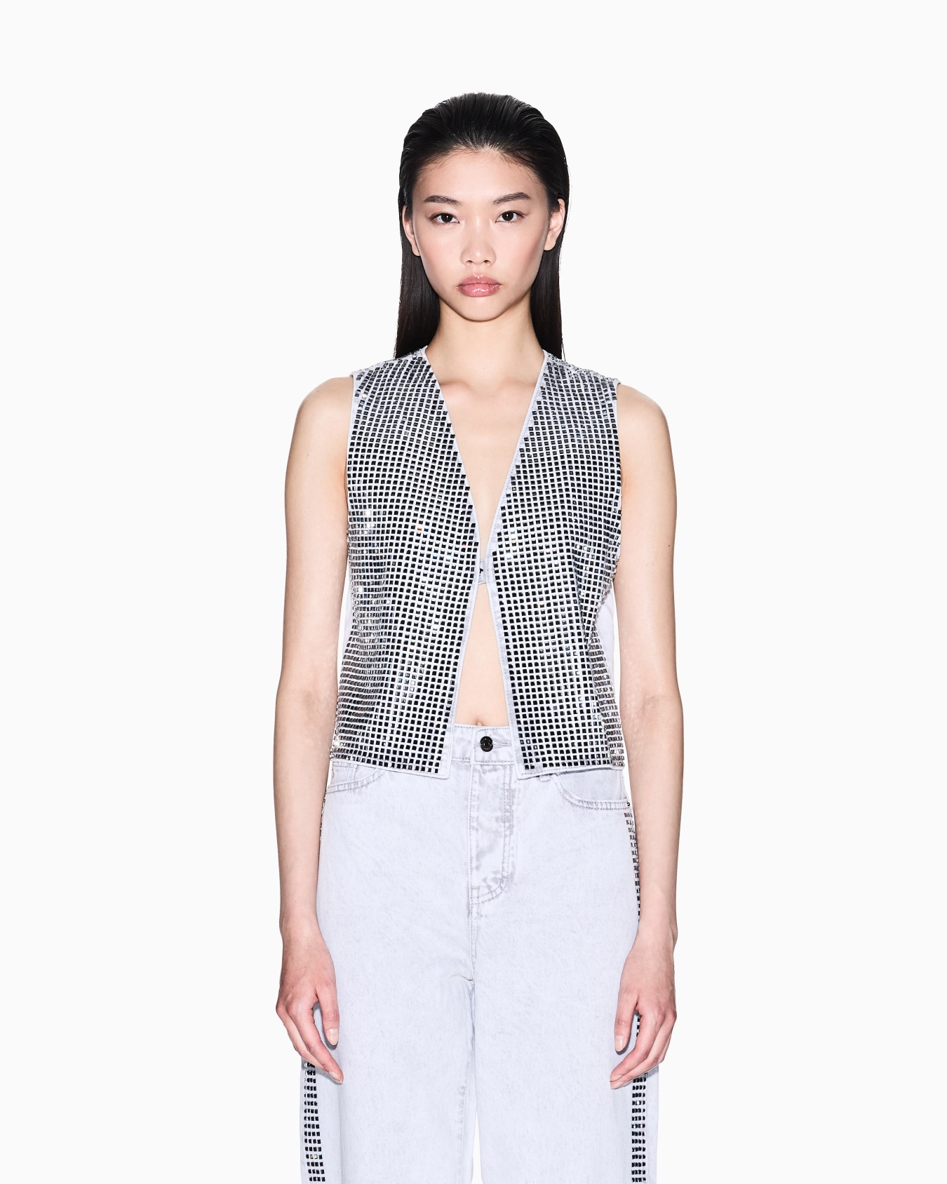 Studded denim vest Slide 3