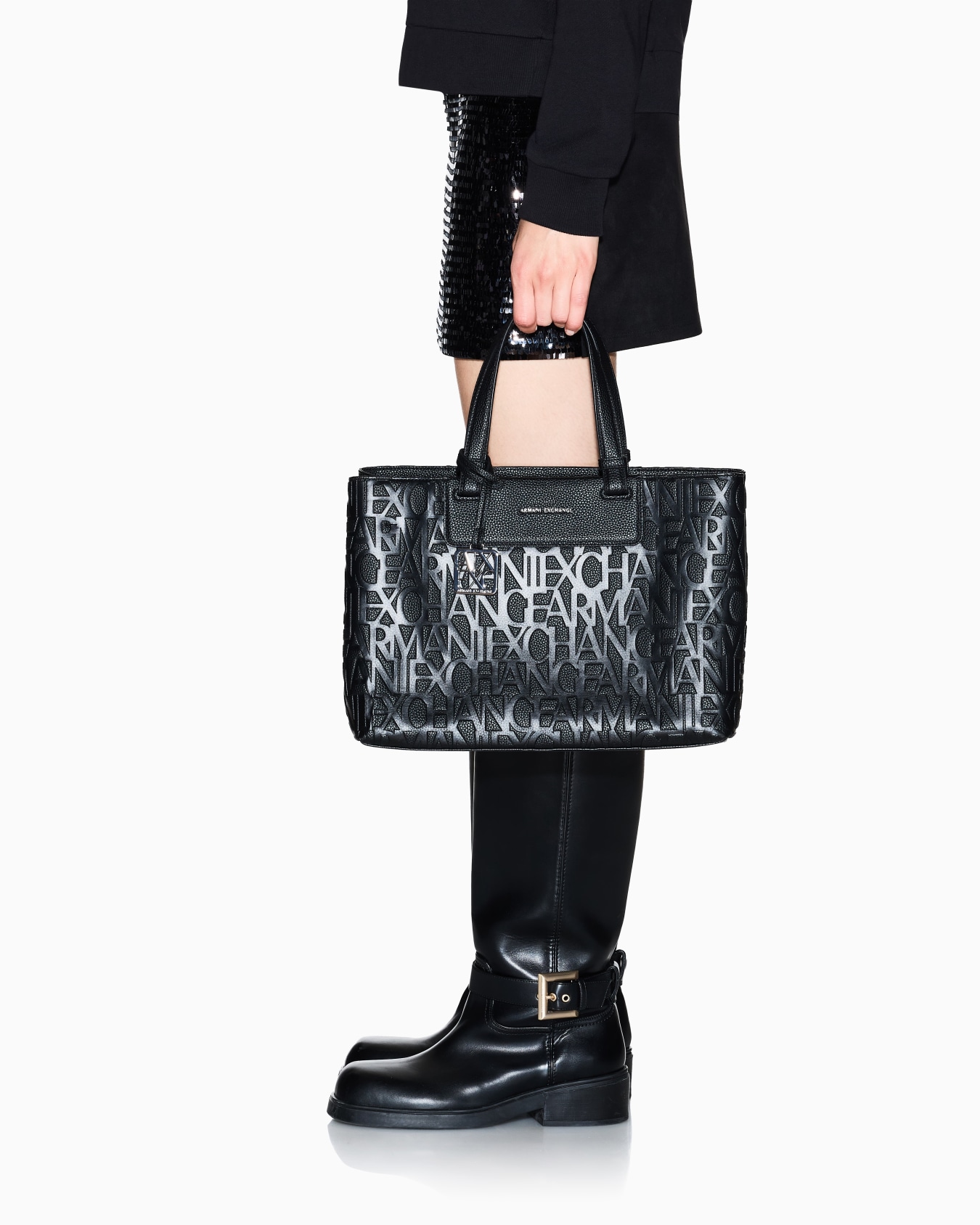 Handbag with allover logo Slide 5