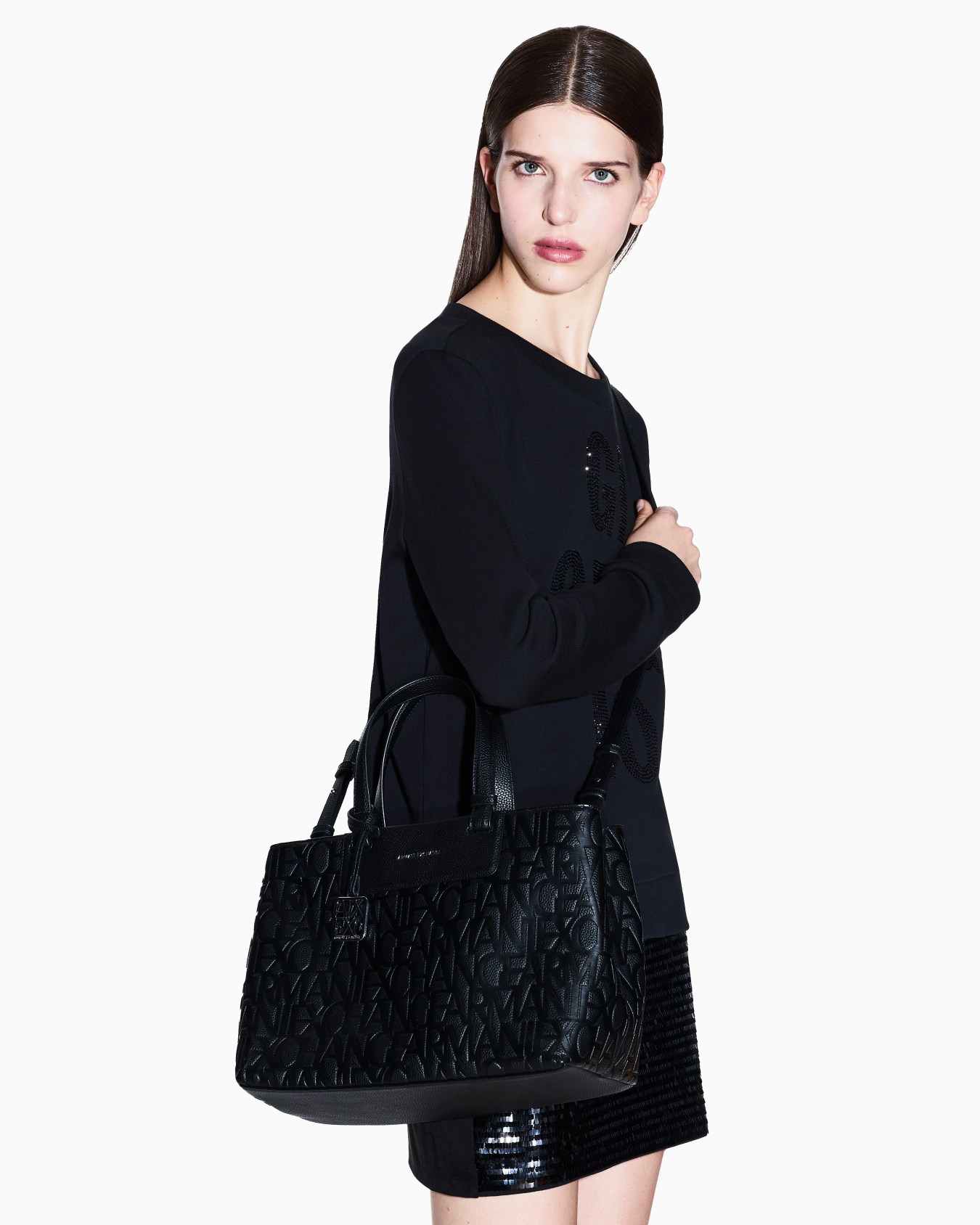 Handbag with allover logo Slide 6