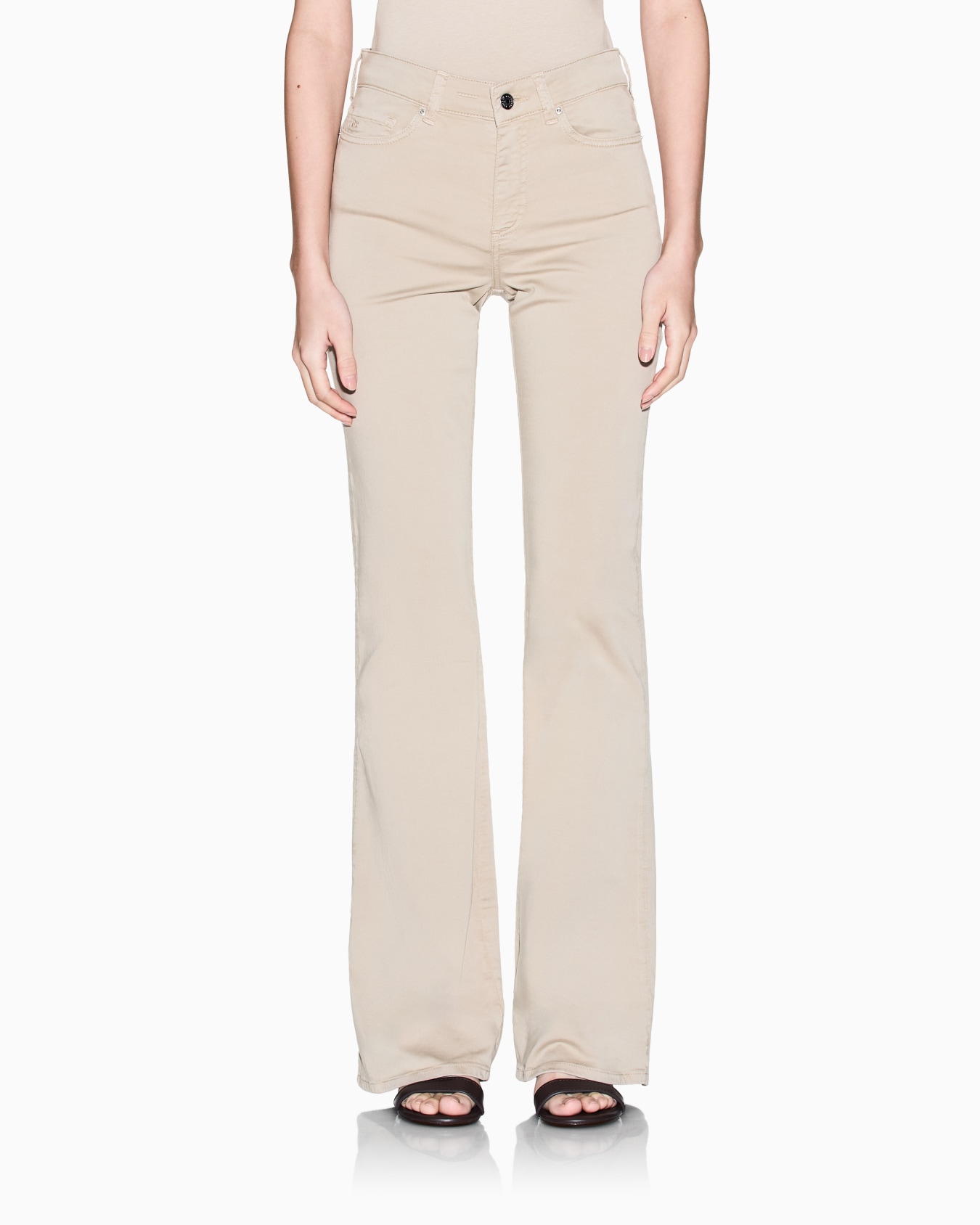 Flare Jeans Garment Dyed Satin Stretch Slide 3