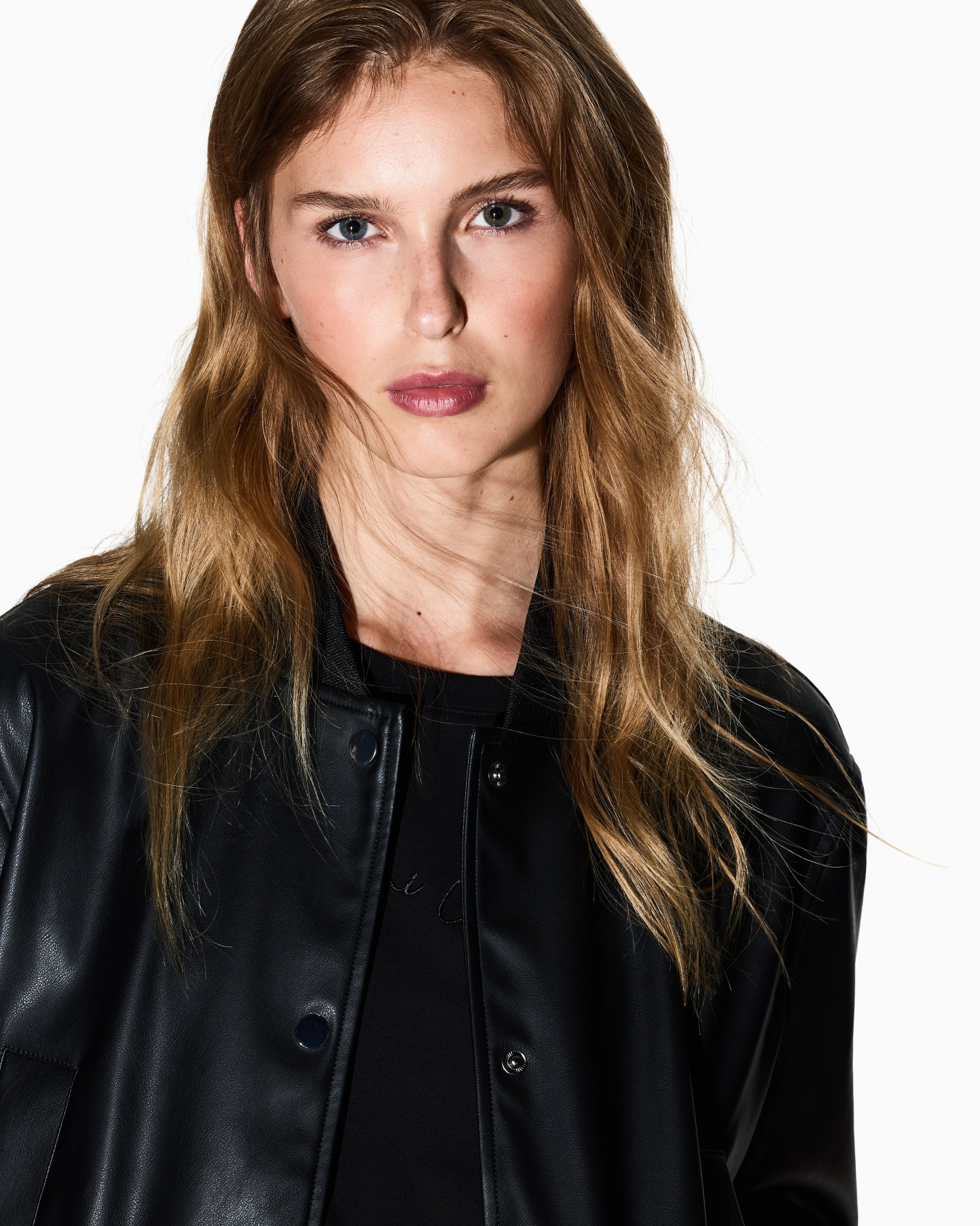 Faux leather bomber jacket Slide 4