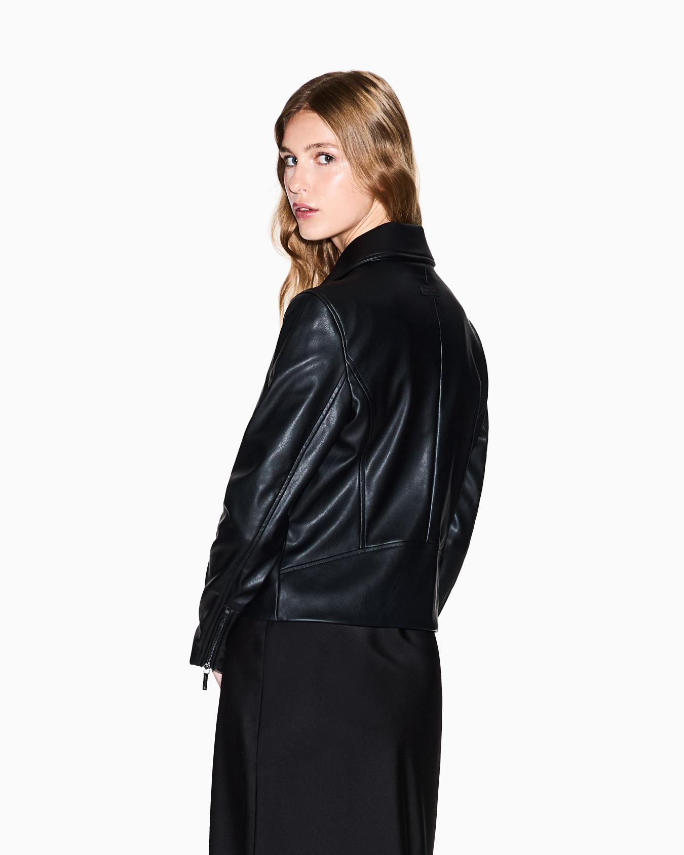 BLACK ASYMMETRICAL ZIP UP JACKET 슬라이드 2