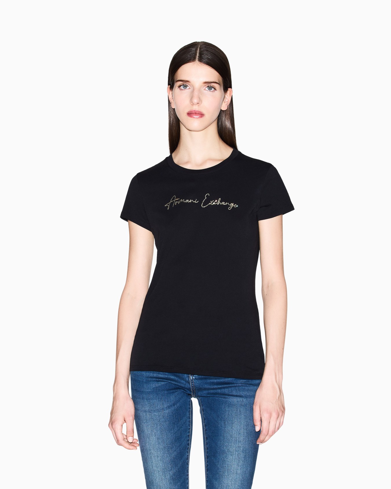 Camiseta de corte entallado con logo brillante Diapositiva 3