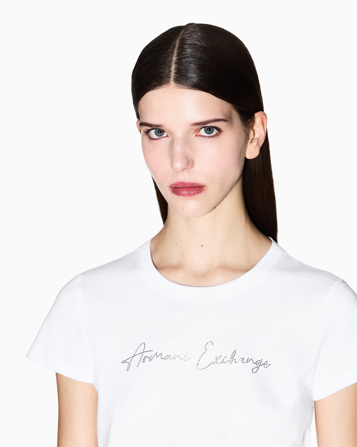 T-shirt slim fit avec logo pailleté Diapositive 4