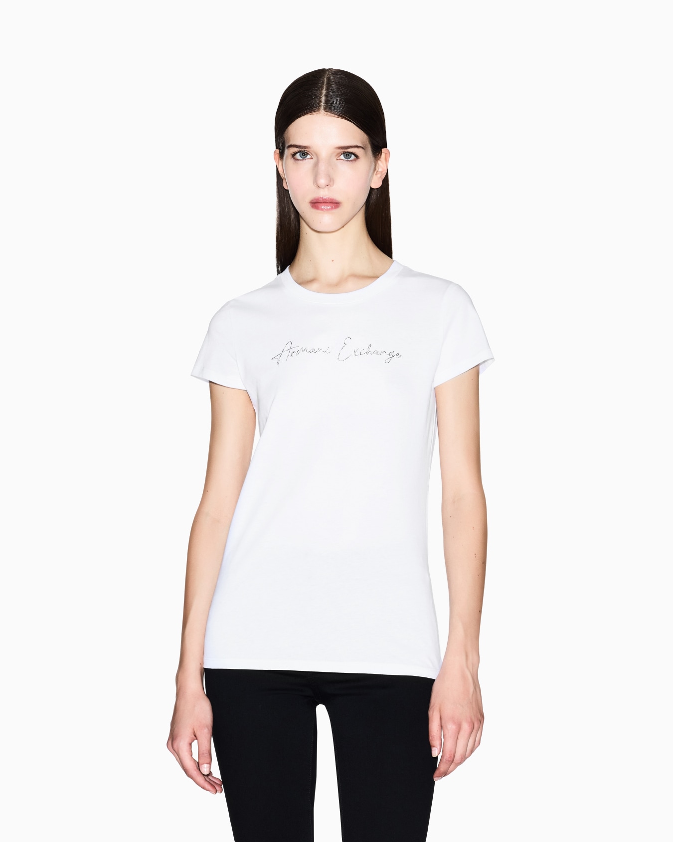 T-shirt slim fit avec logo pailleté Diapositive 3
