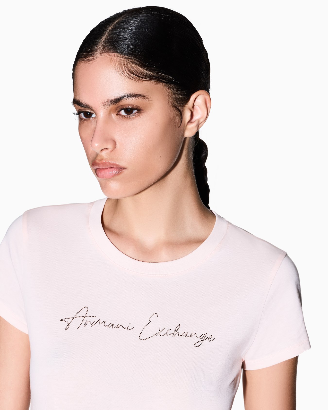 Slim fit T-shirt with glitter logo Slide 4