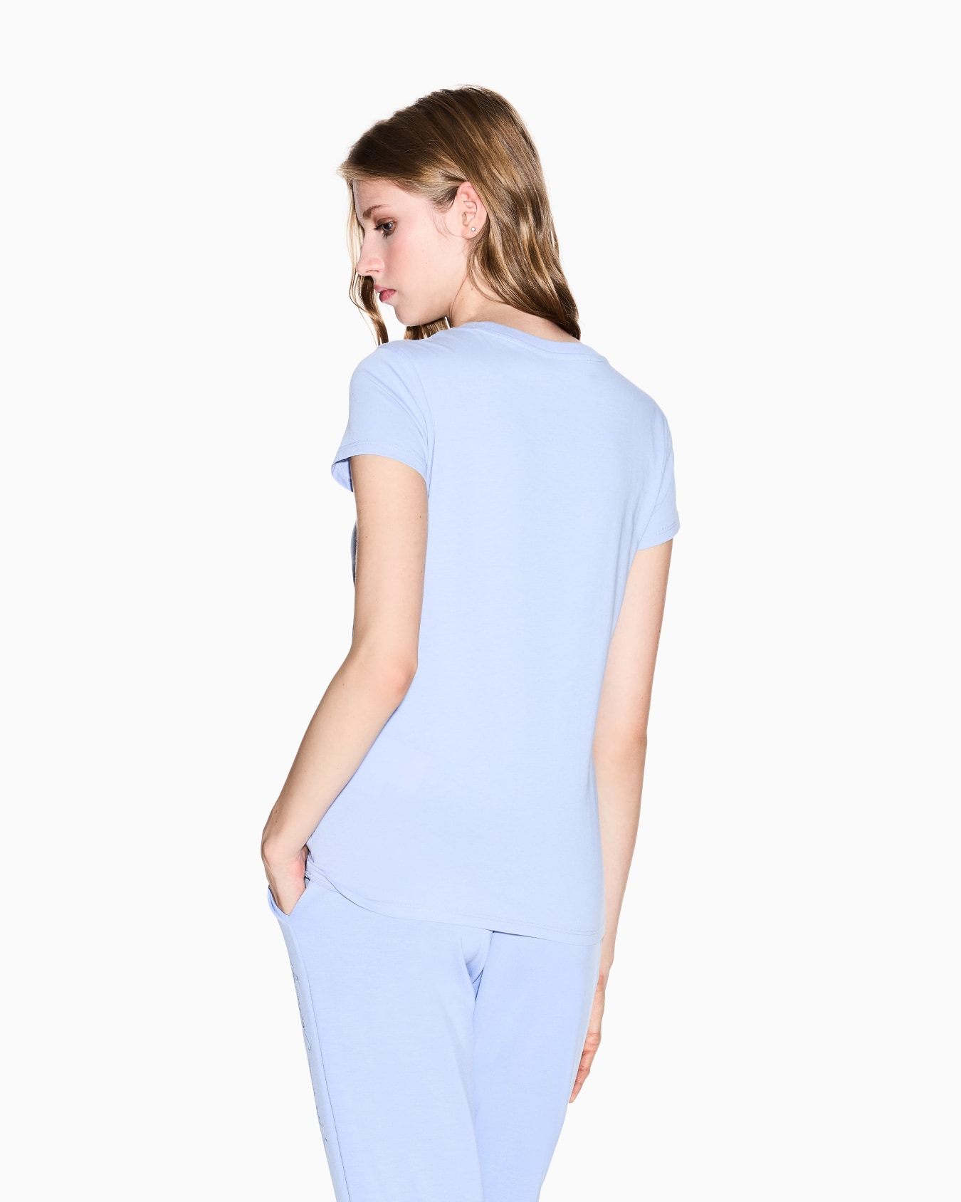 Slim fit T-shirt with glitter logo Slide 2