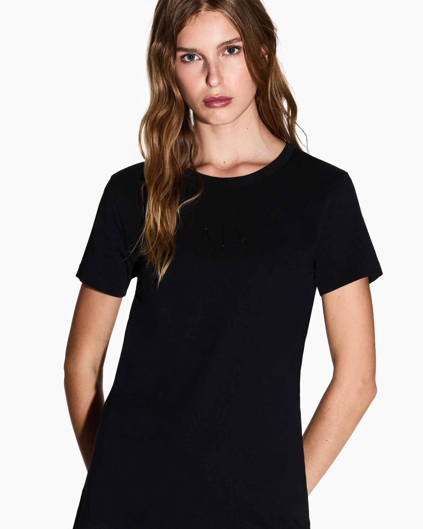 T-Shirt mit normaler Passform und Glitzerlogo Folie 4