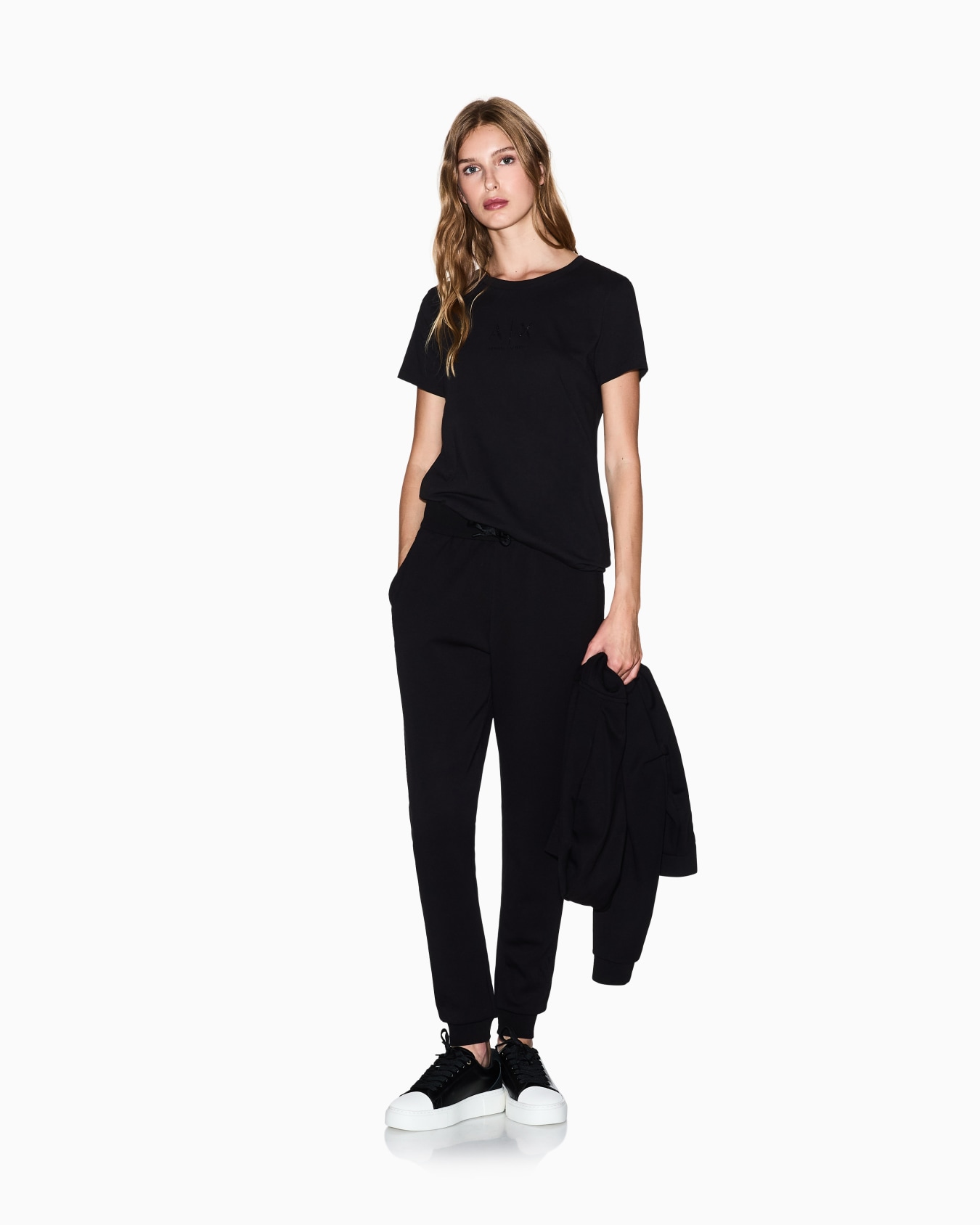 T-Shirt mit normaler Passform und Glitzerlogo Folie 1