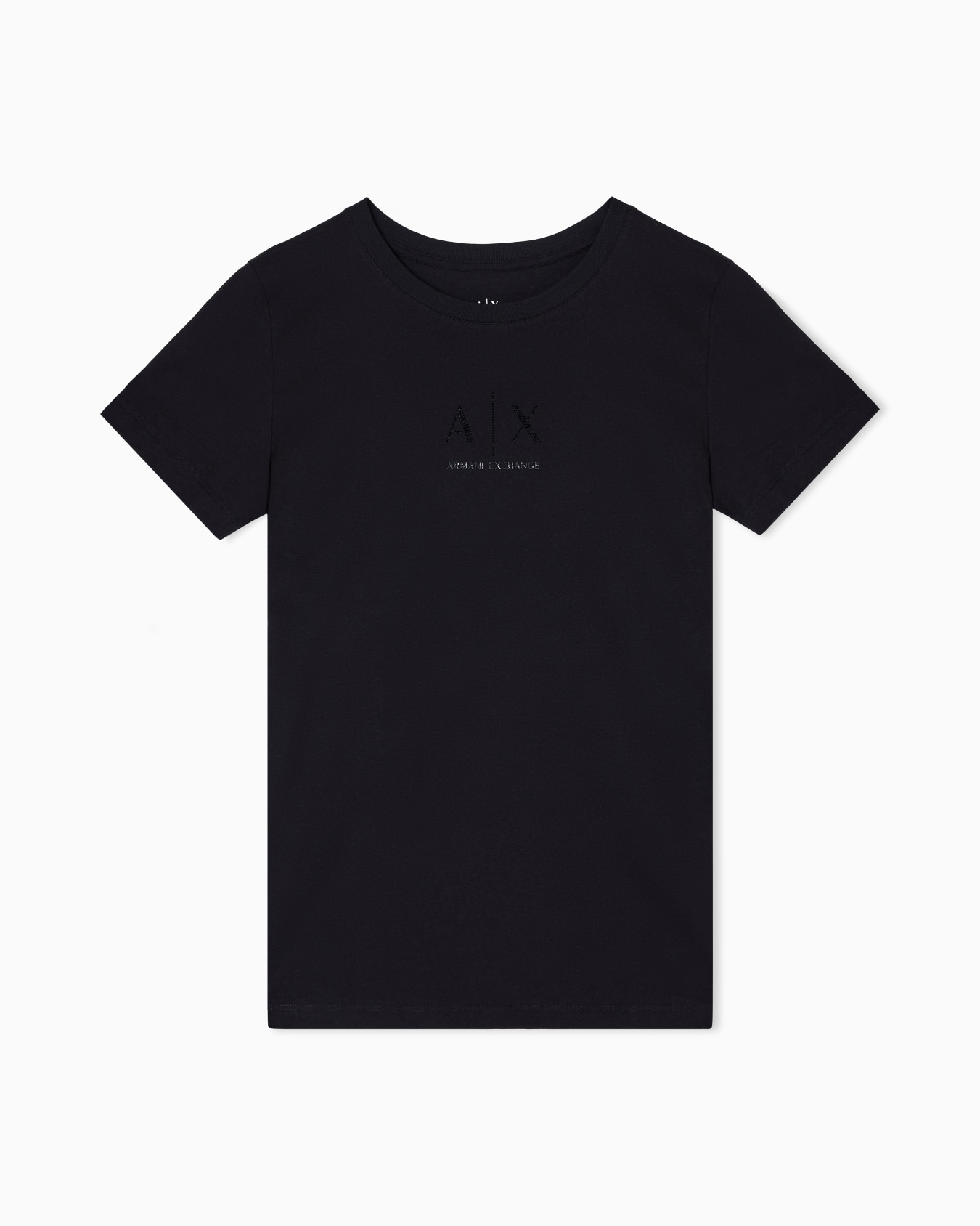 T-Shirt mit normaler Passform und Glitzerlogo Folie 0