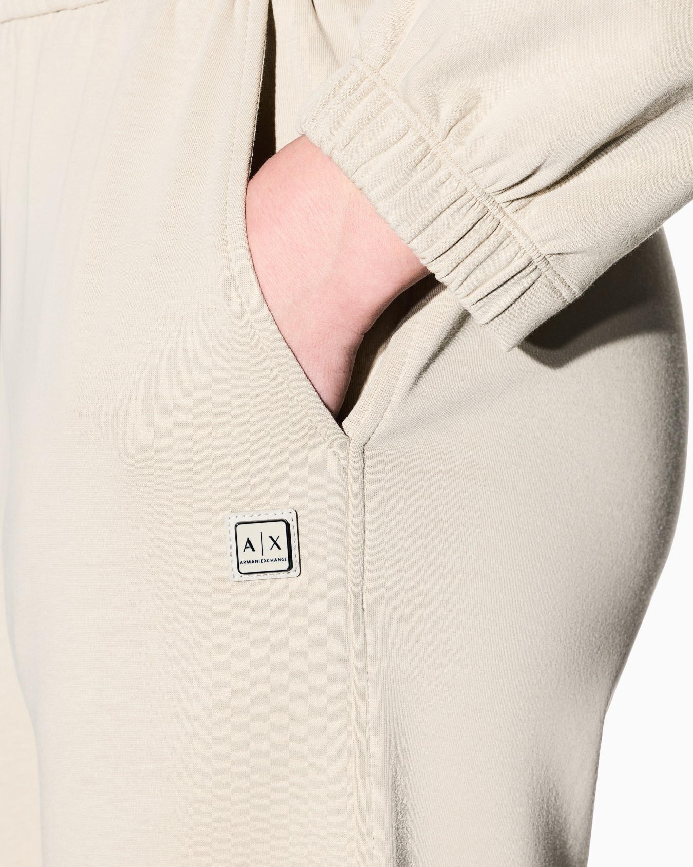 Sports trousers in bi-material stretch cotton Slide 4