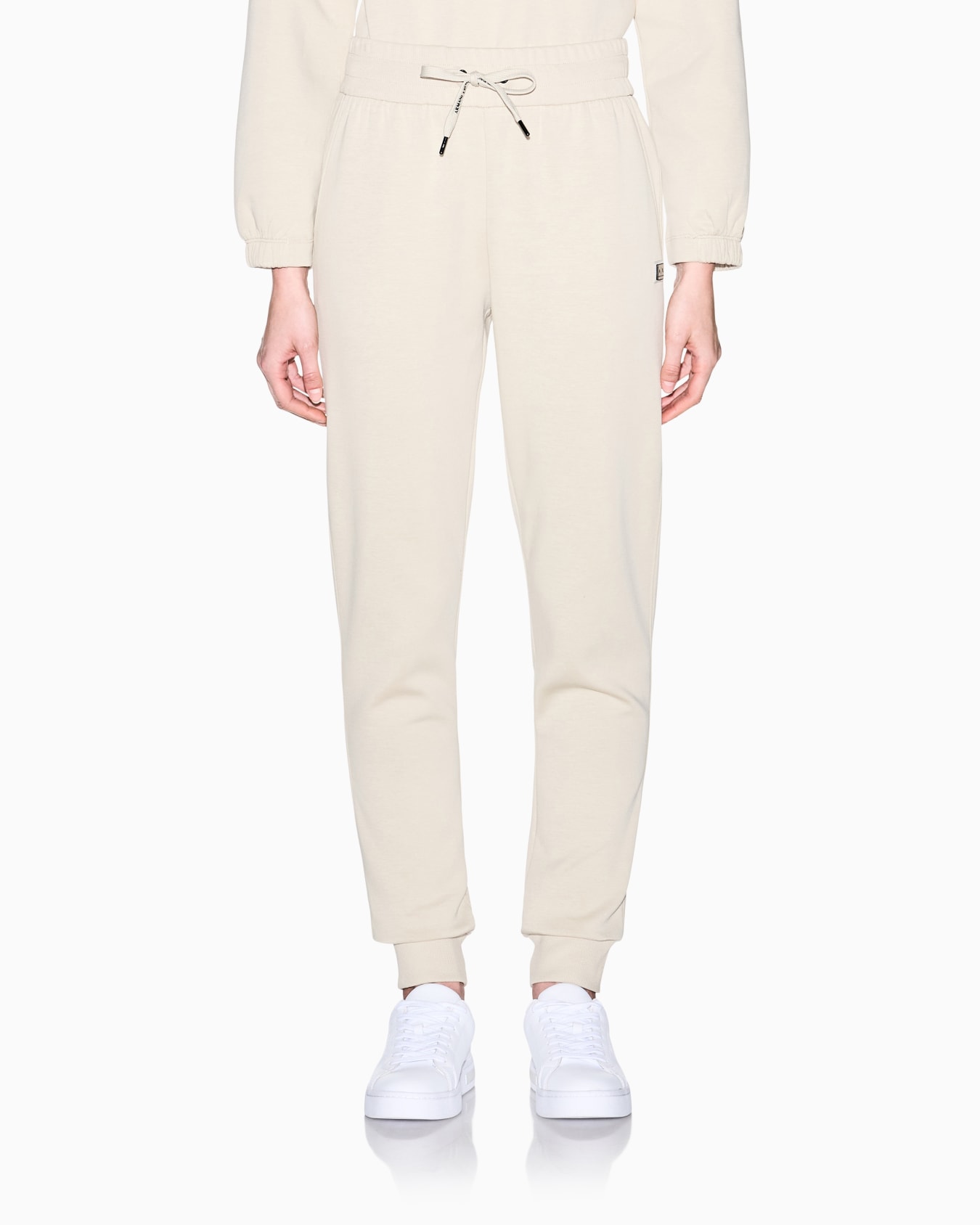 Sports trousers in bi-material stretch cotton Slide 2