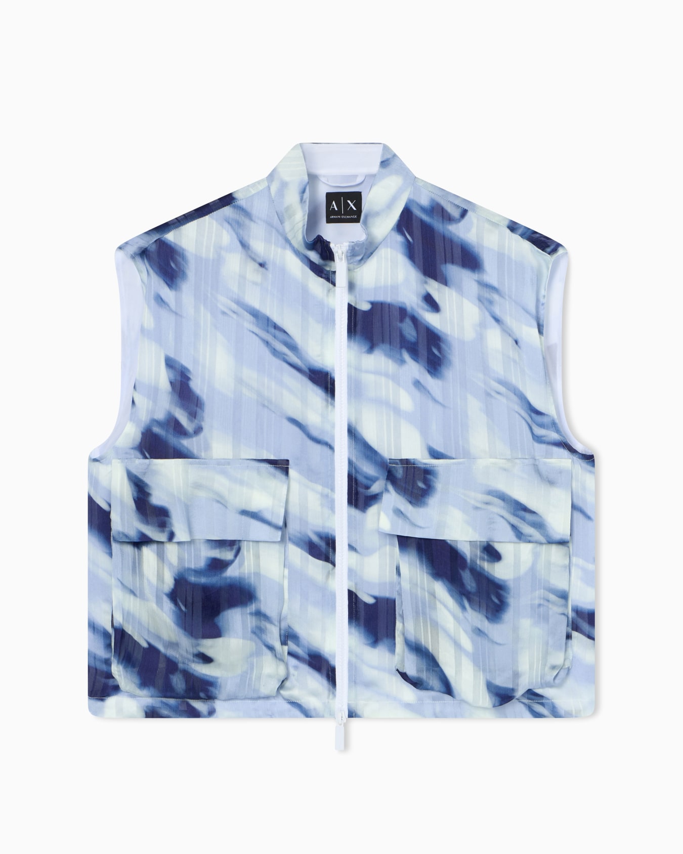  Padded Vest with Printed Stripes Slide 0