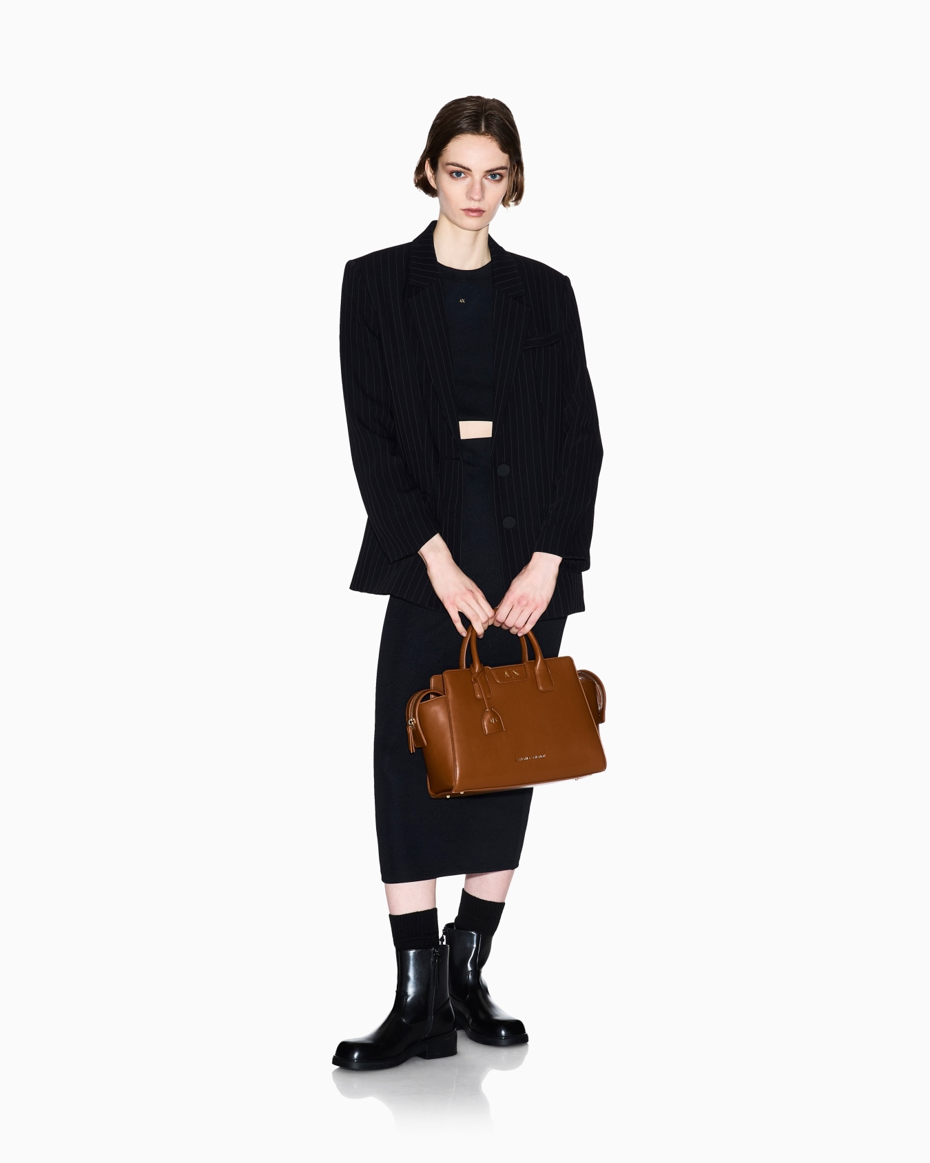 Cropped T-shirt in technical fabric Slide 1