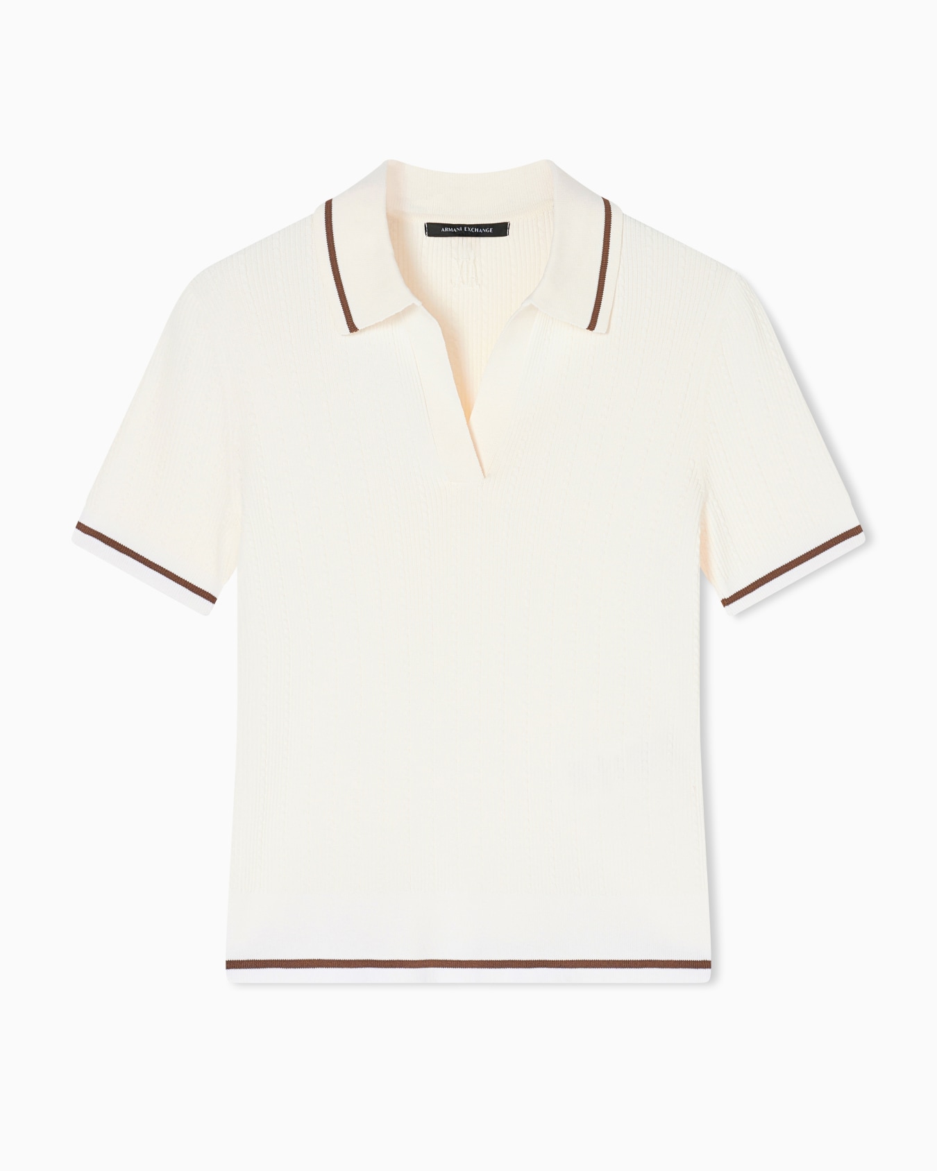 Vネックニットポロシャツ スライドする 0